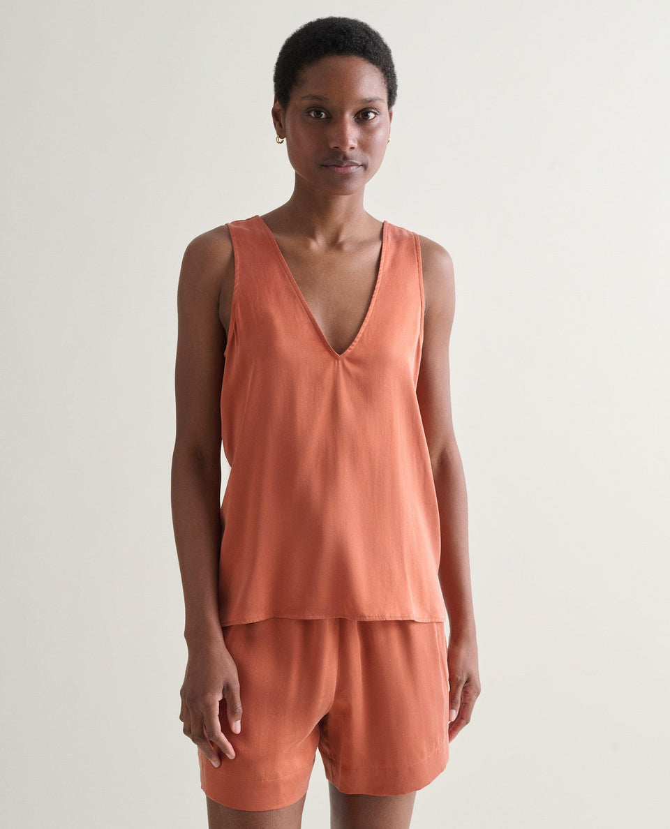 Women's Easy-Silk Sleeveless Top - Rust