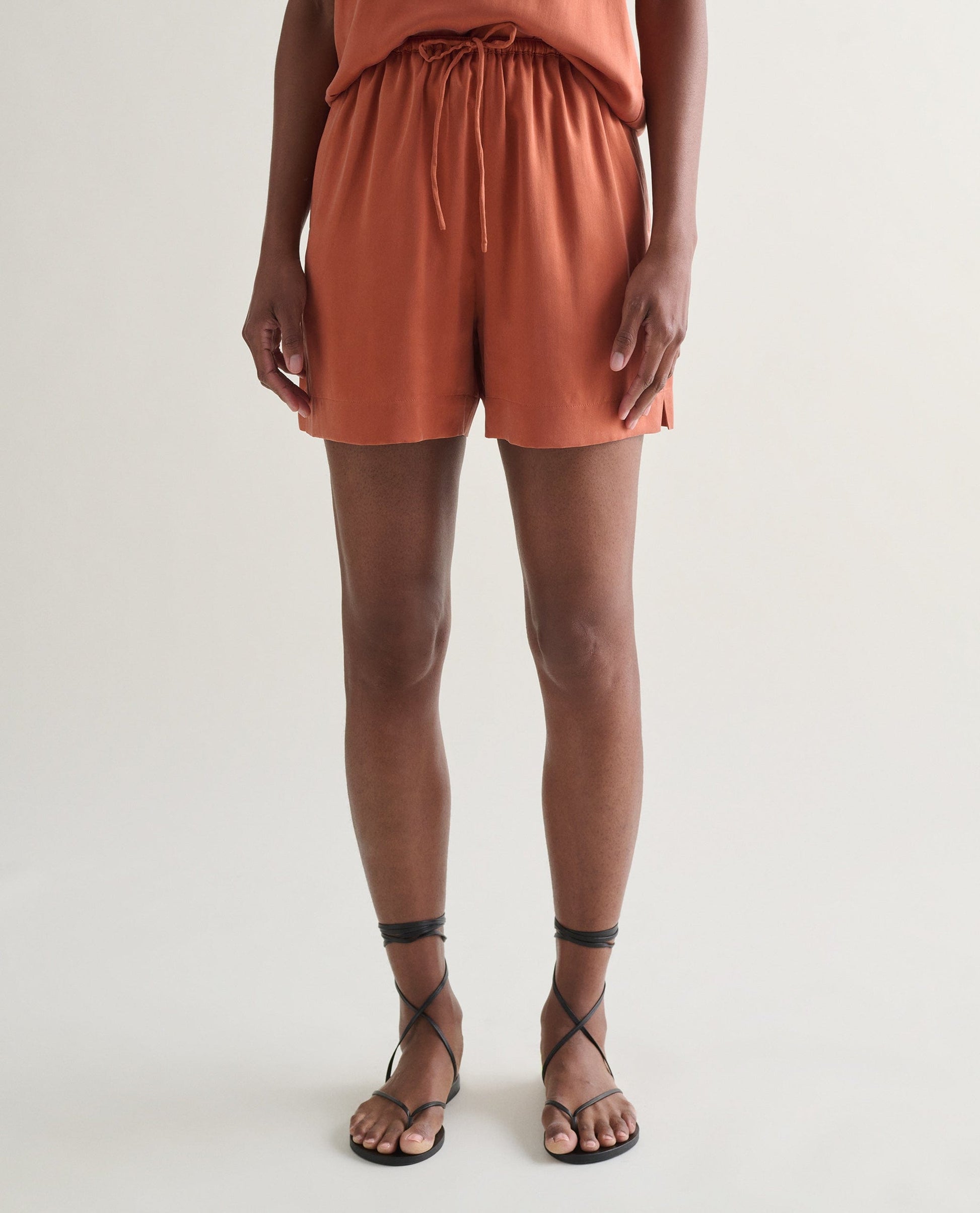 Women's Easy-Silk Relaxed Shorts - Rust