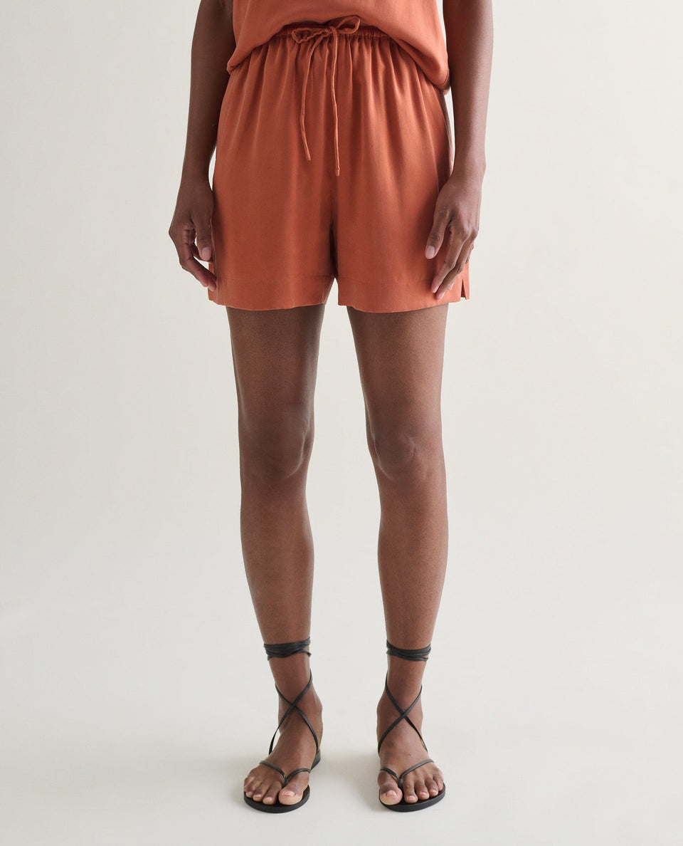 Women's Easy-Silk Relaxed Shorts - Rust
