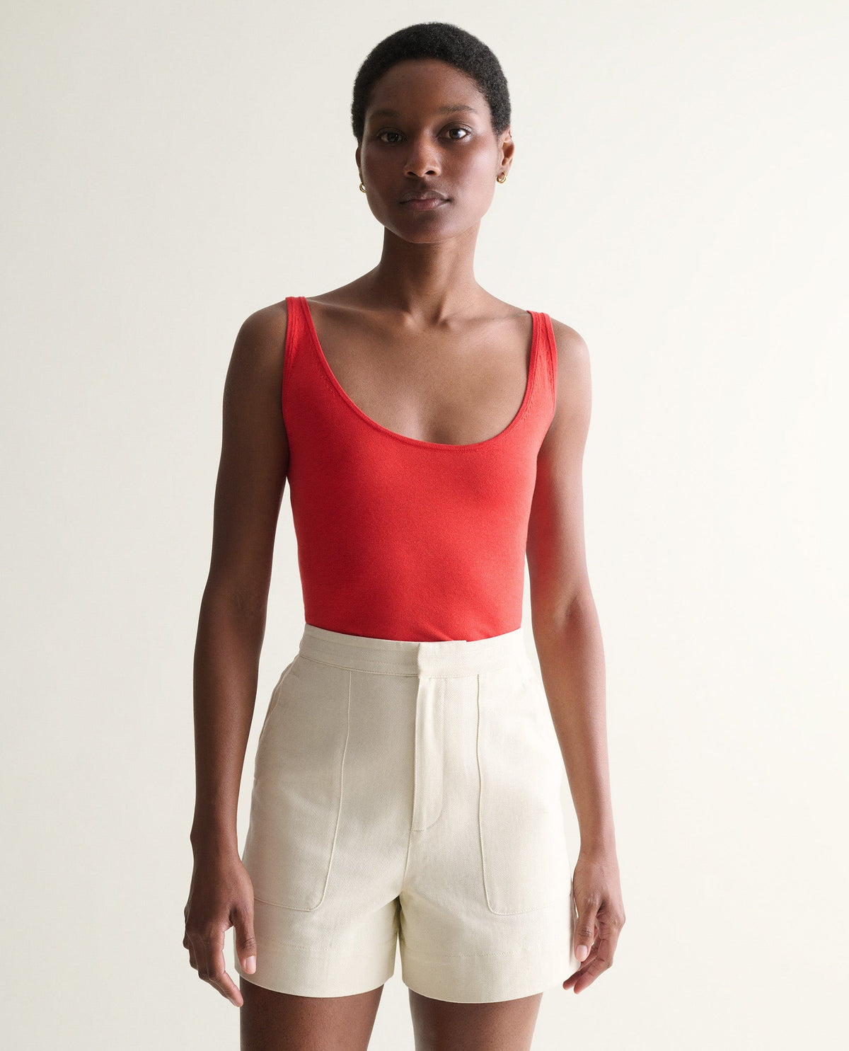 Women's Silk-Cotton Vest - Red