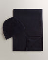 Navy - Cashmere Merino Ribbed Knit Beanie & Finest Cashmere Scarf Bundle