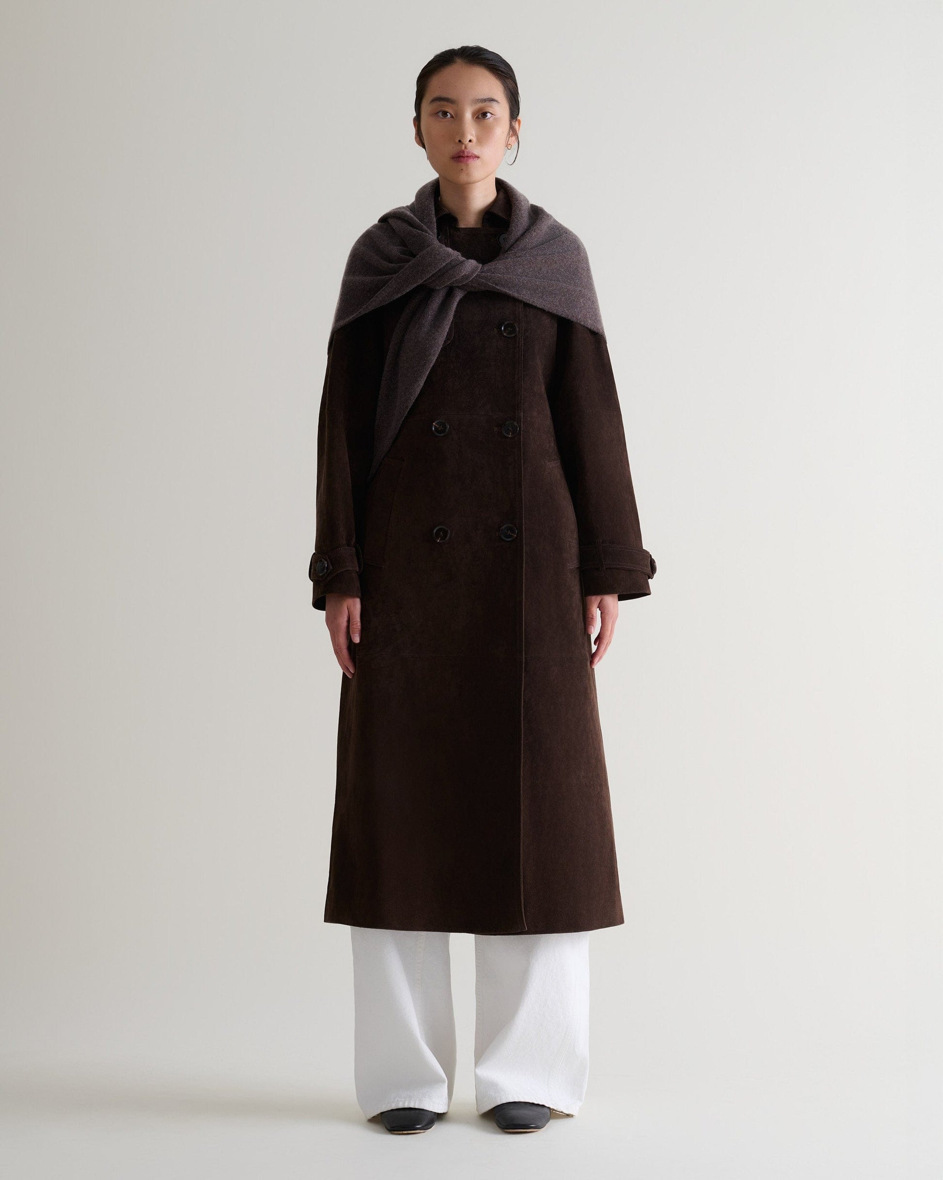 Women's Cashmere Merino Bandana - Chocolate