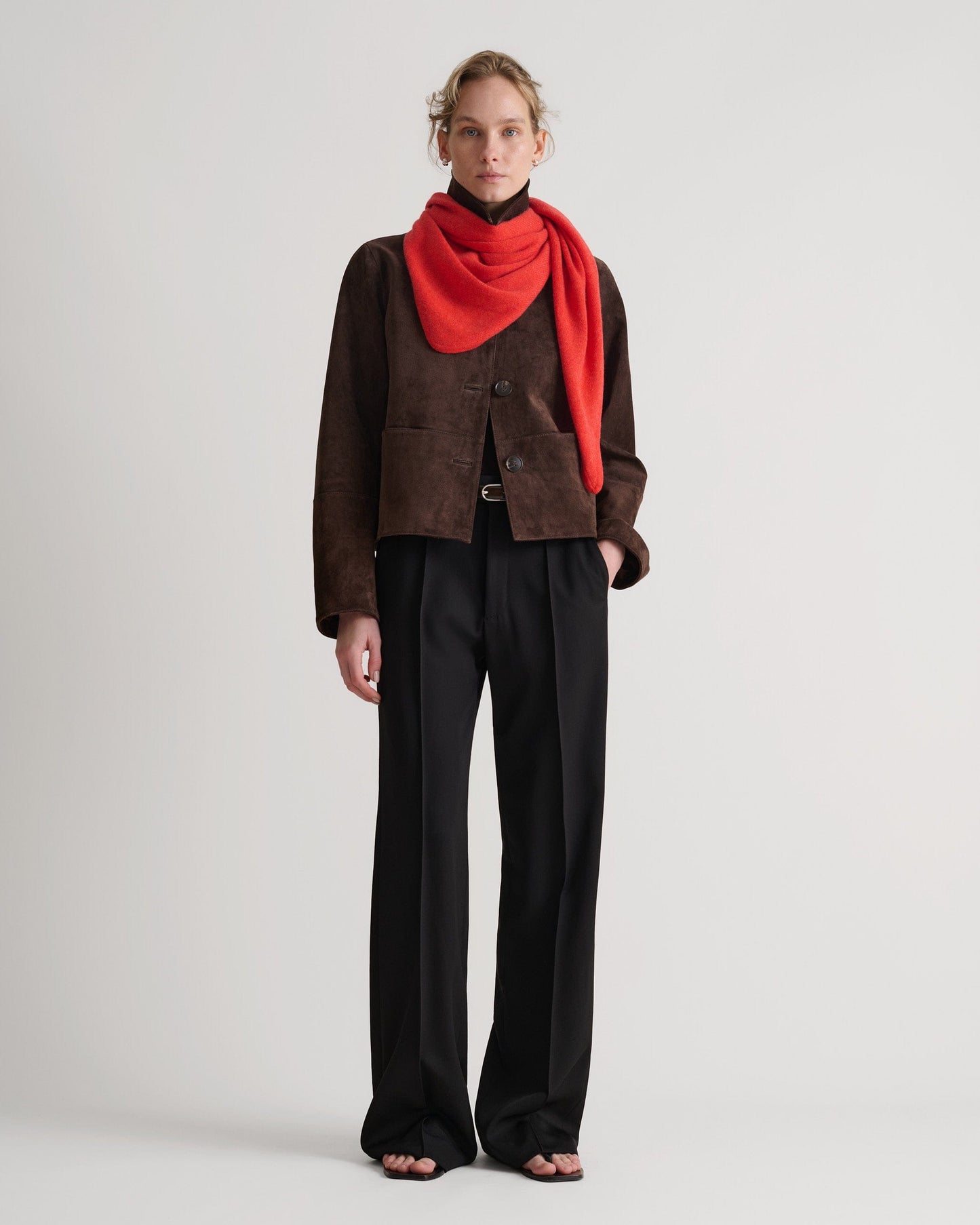 Women's Cashmere Merino Bandana - Poppy