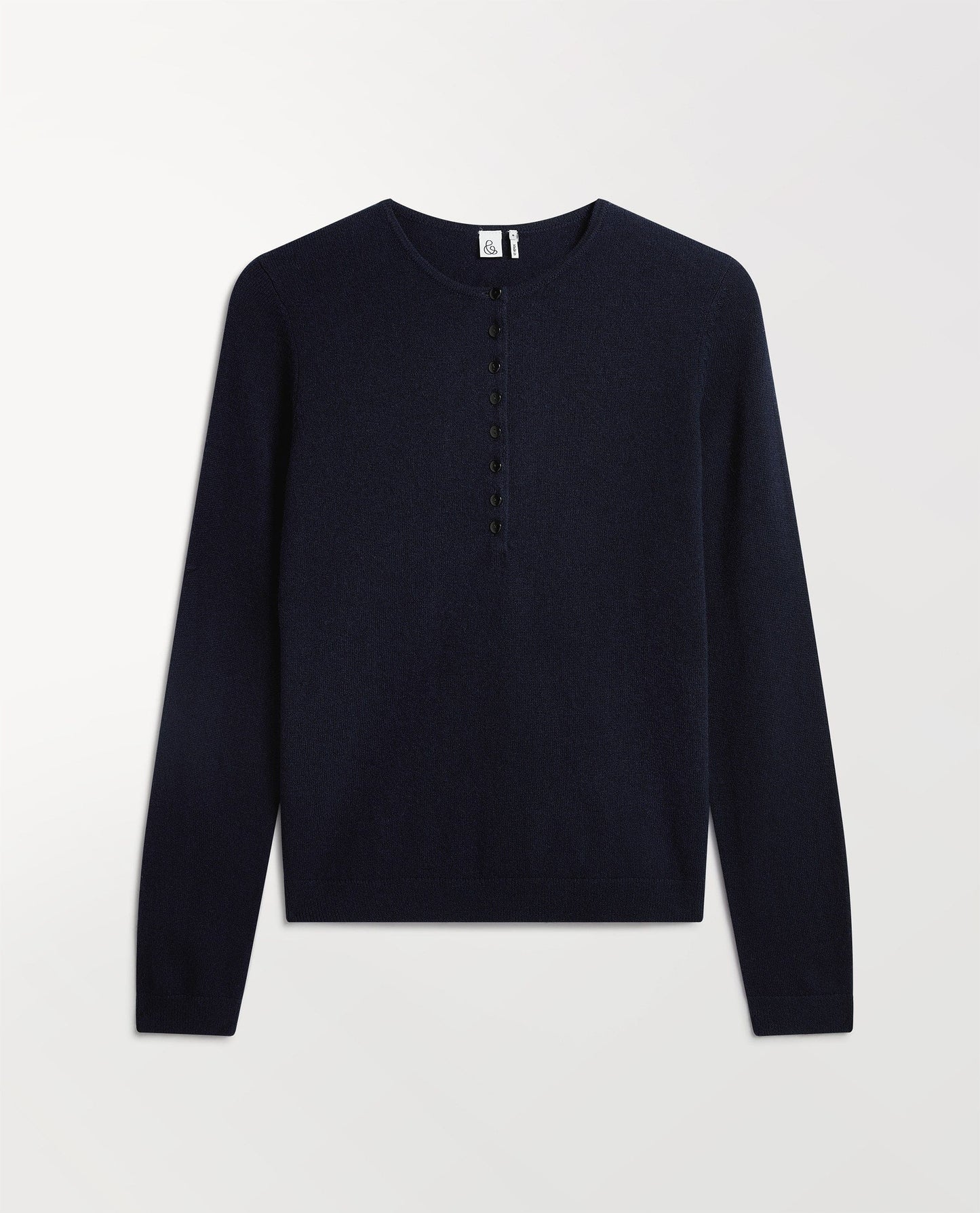 Women's Cashmere Merino Henley Jumper - Indigo