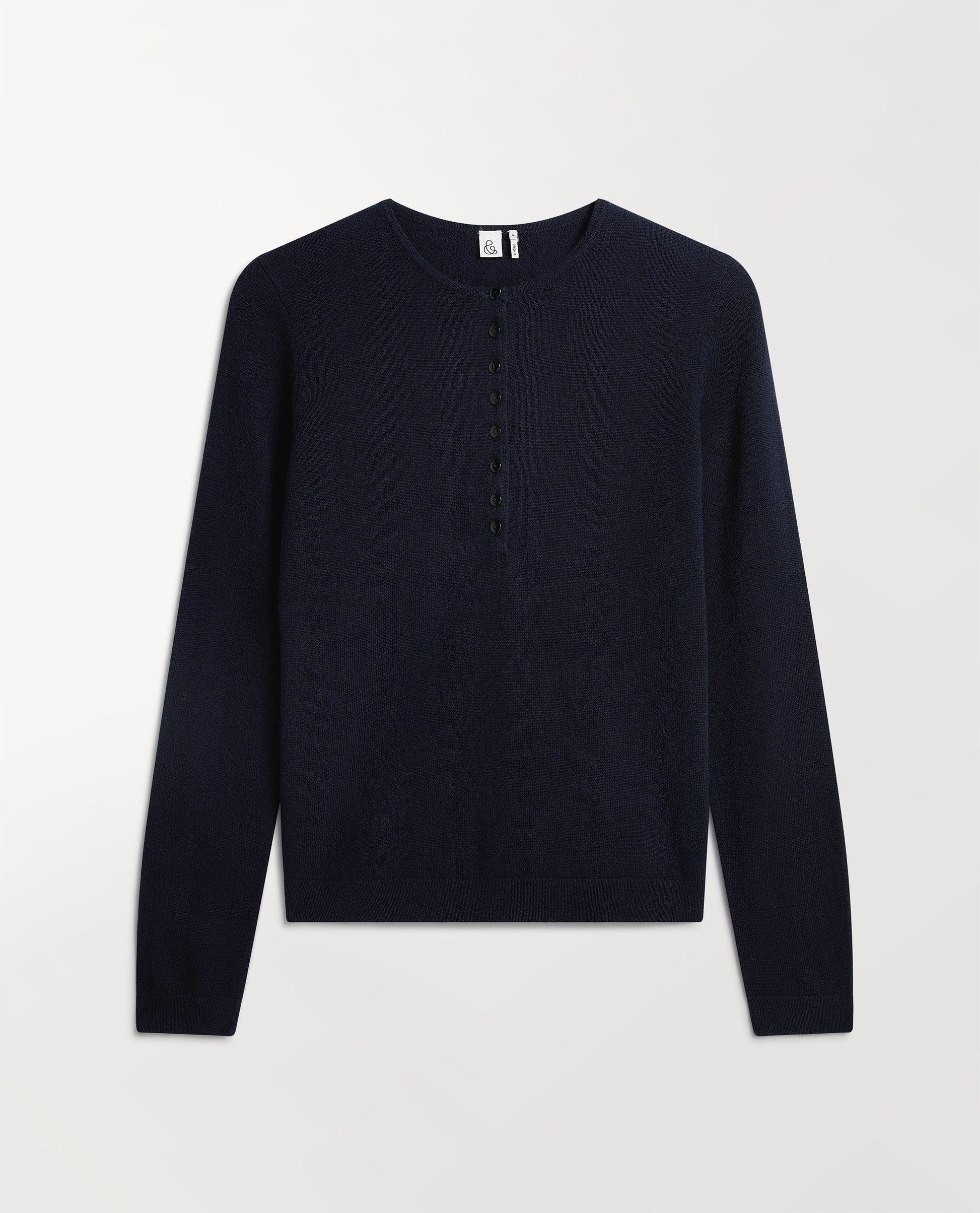 Women's Cashmere Merino Henley Jumper - Indigo