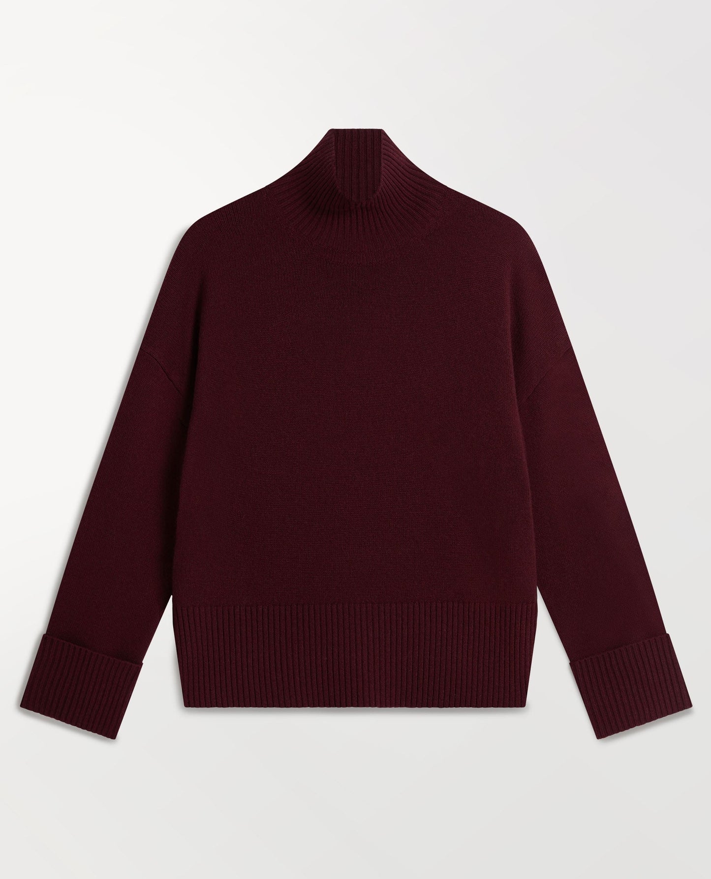 Women's Cashmere Merino High Neck Jumper - Oxblood