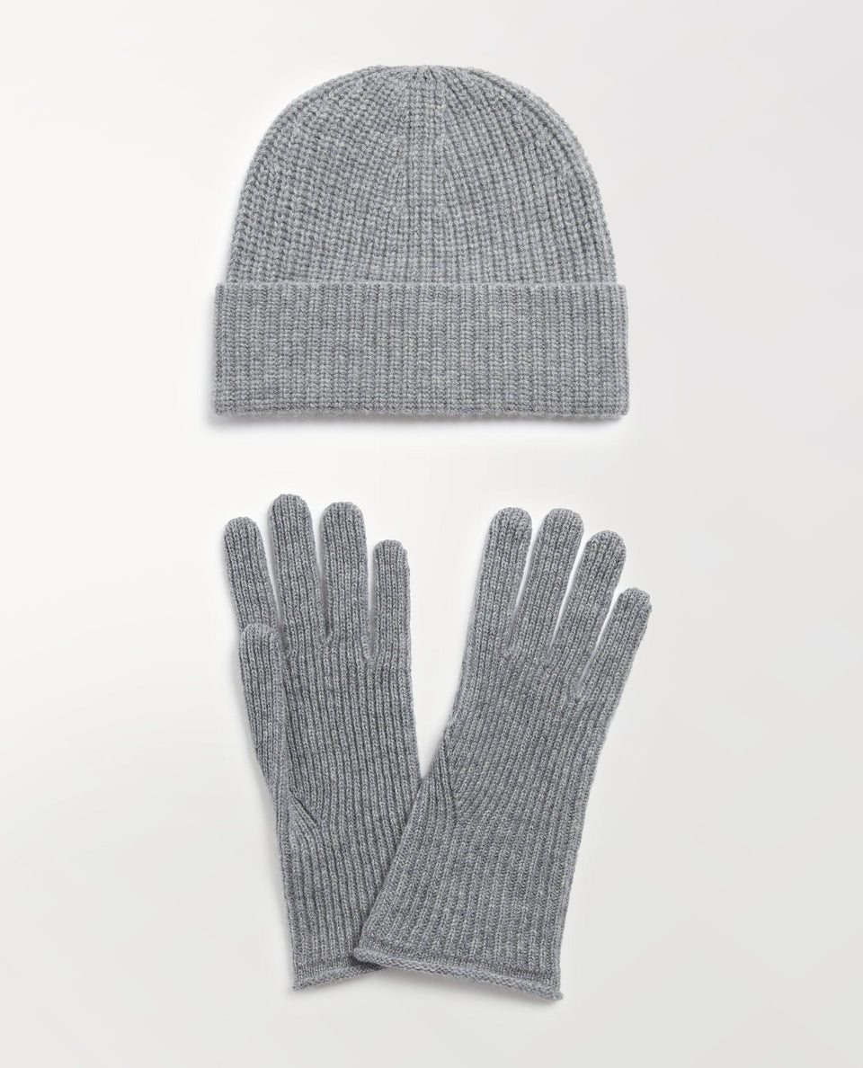 Men's Beanie & Gloves Set - Medium Grey
