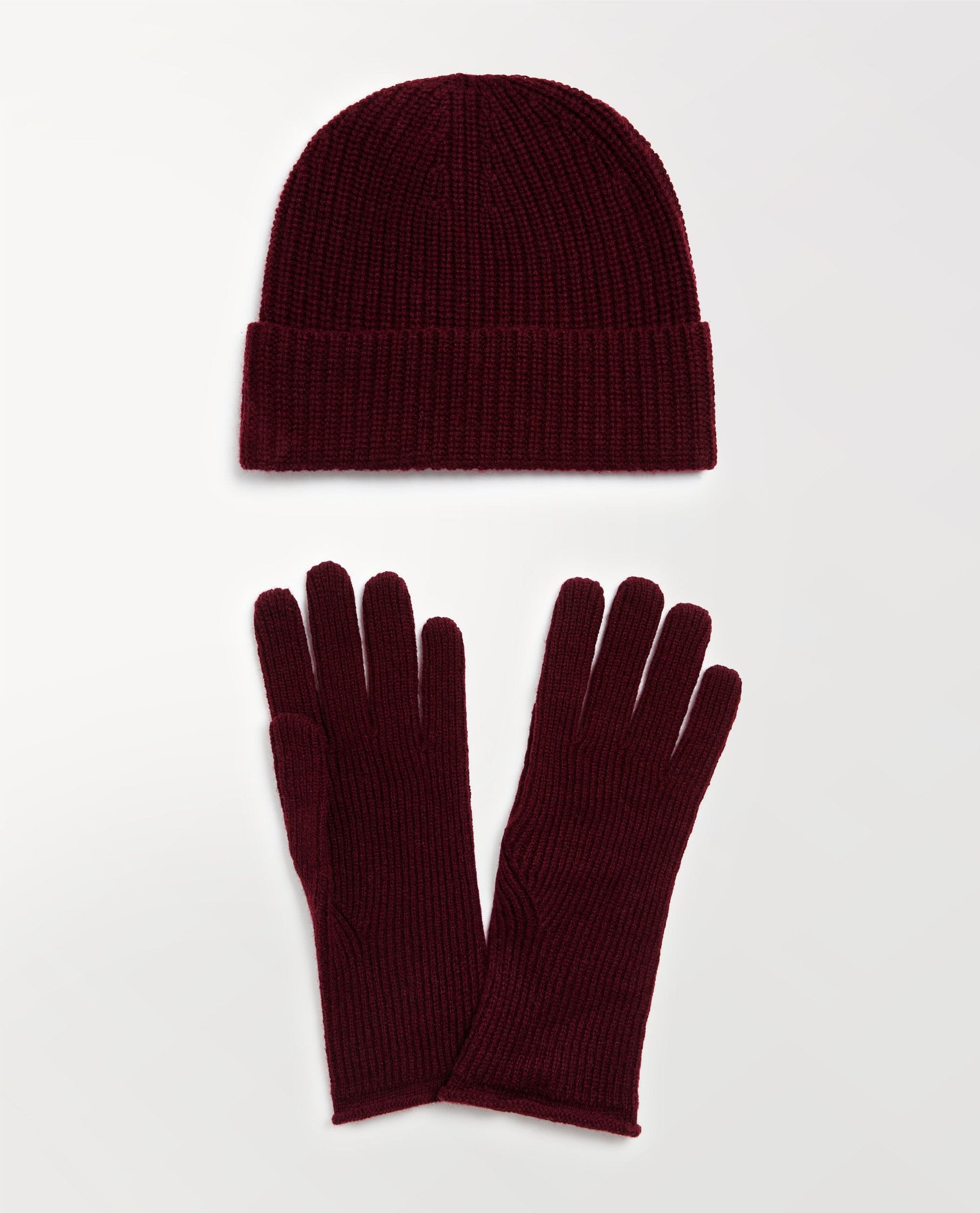 Women's Beanie & Gloves Set - Oxblood