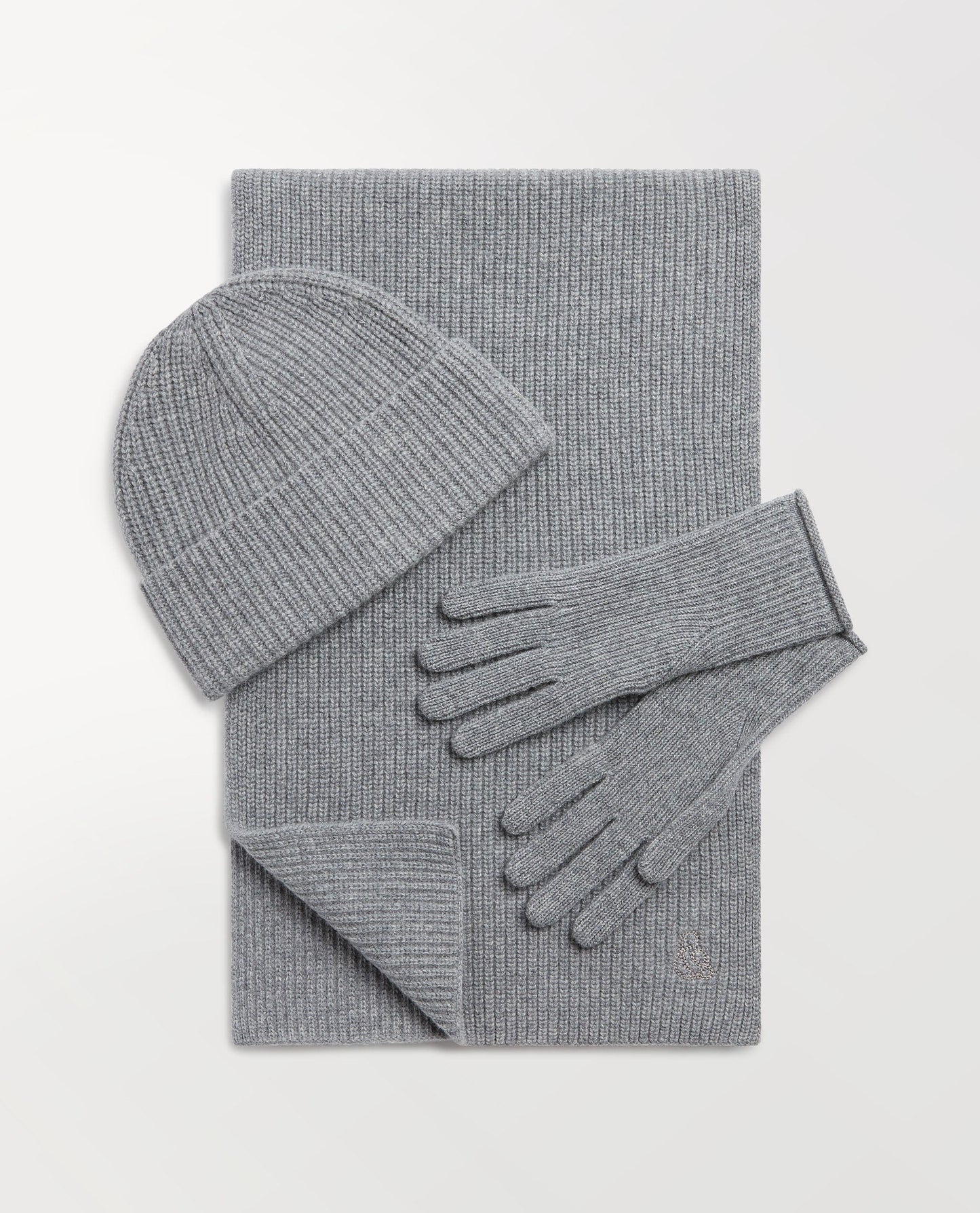 Men's Accessories Set (Beanie, Gloves & Scarf) - Medium Grey