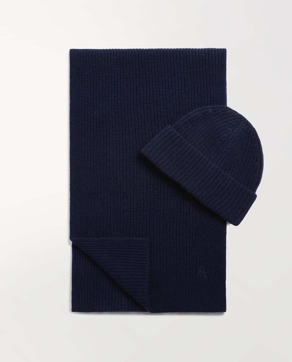 Men's Beanie & Scarf Set - Indigo