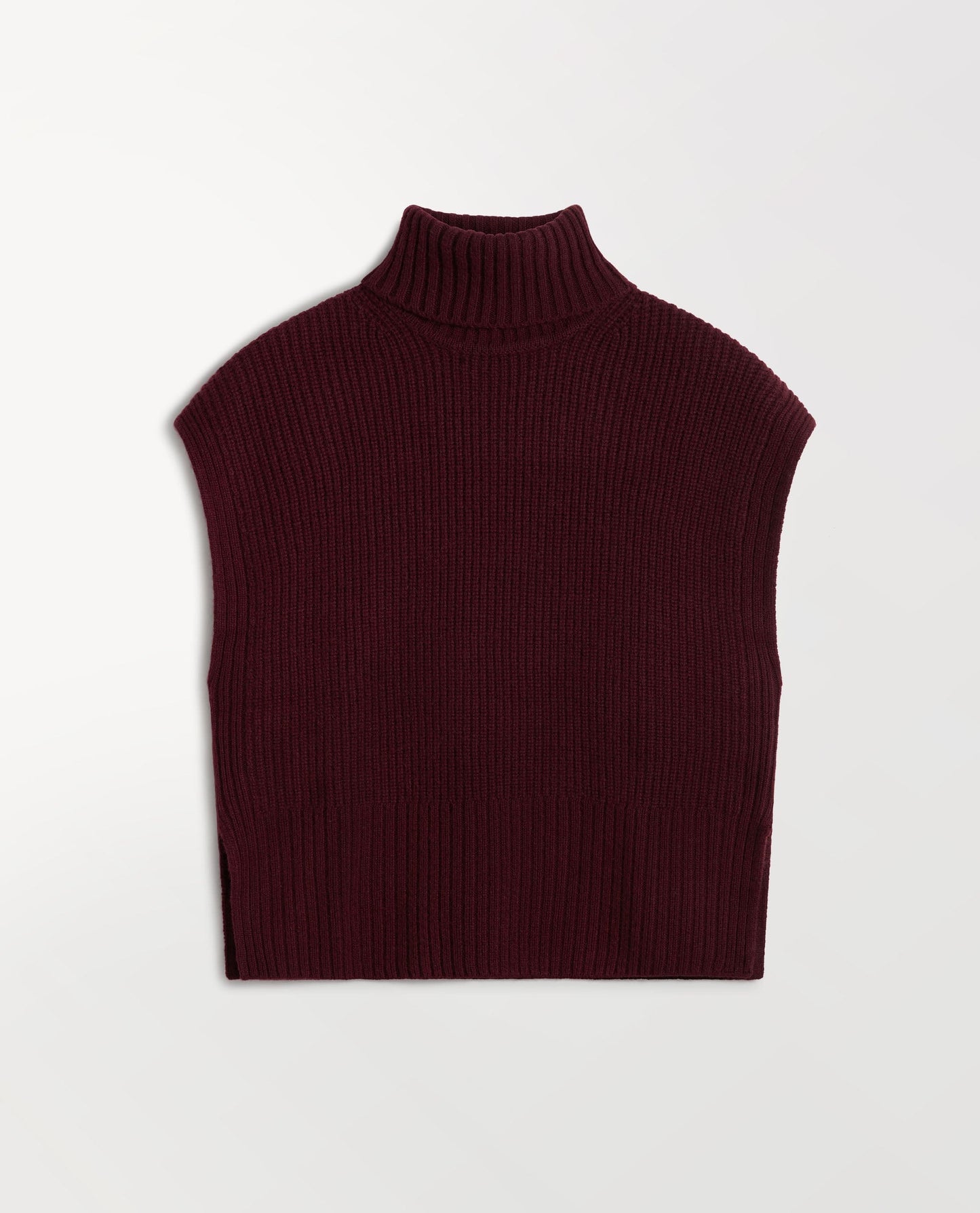 Women's Cashmere Merino Roll Neck Tabard - Oxblood