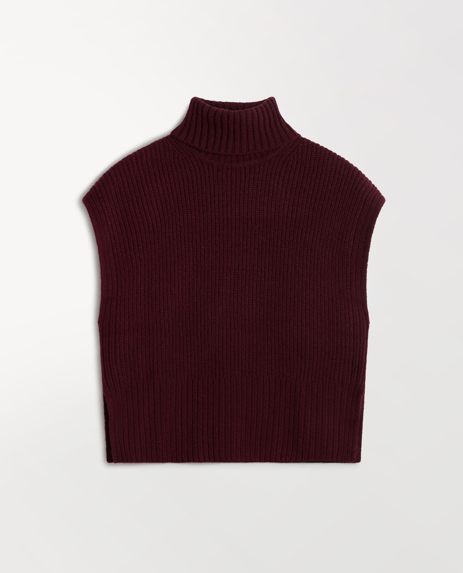 Women's Cashmere Merino Roll Neck Tabard - Oxblood