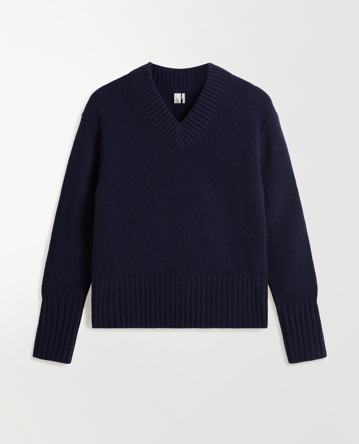 Women's Cashmere Merino V Neck Jumper - Navy