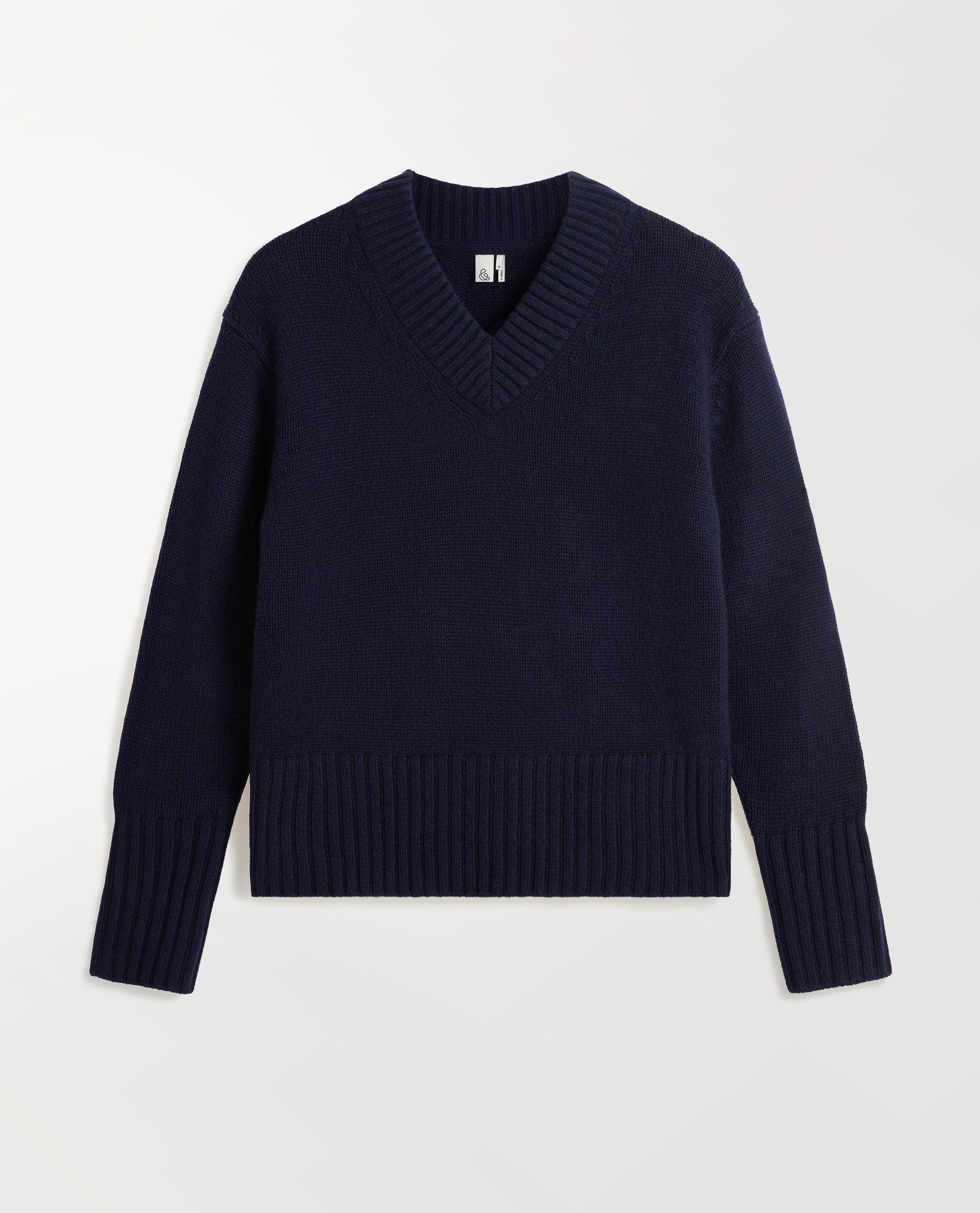 Women's Cashmere Merino V Neck Jumper - Navy