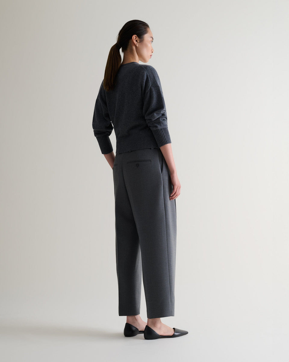 Women's Cashmere Merino Wrap Jumper - Graphite