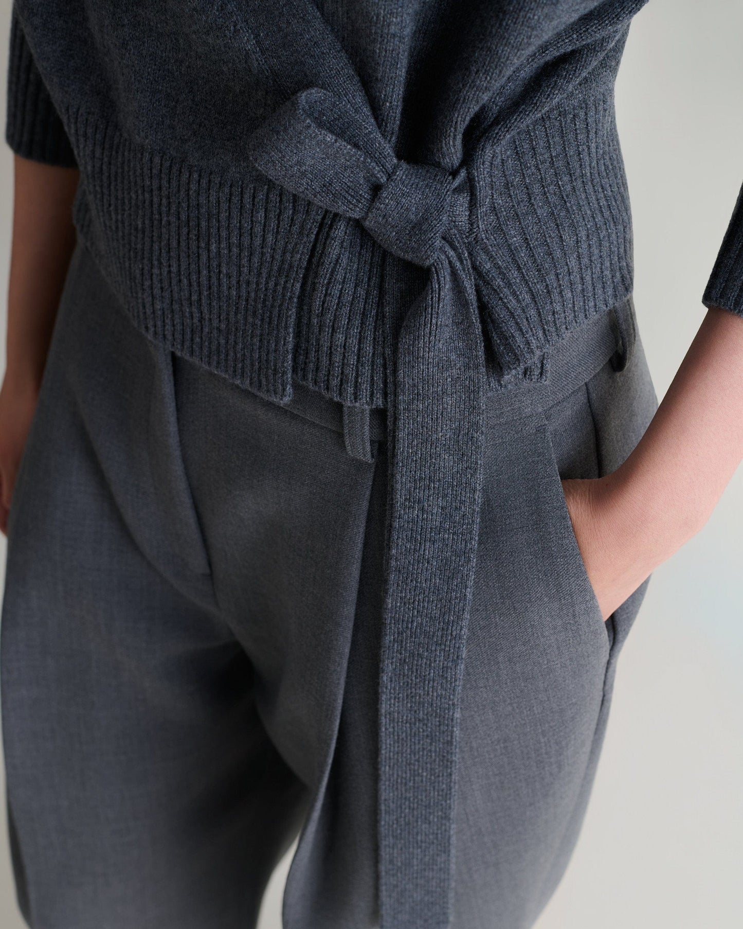 Women's Cashmere Merino Wrap Jumper - Graphite