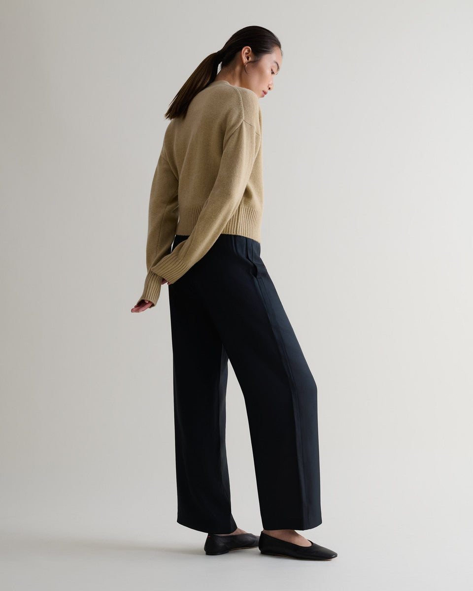 Women's Cashmere Merino Wrap Jumper - Twine-[colour]-[size]-Rise &amp; Fall