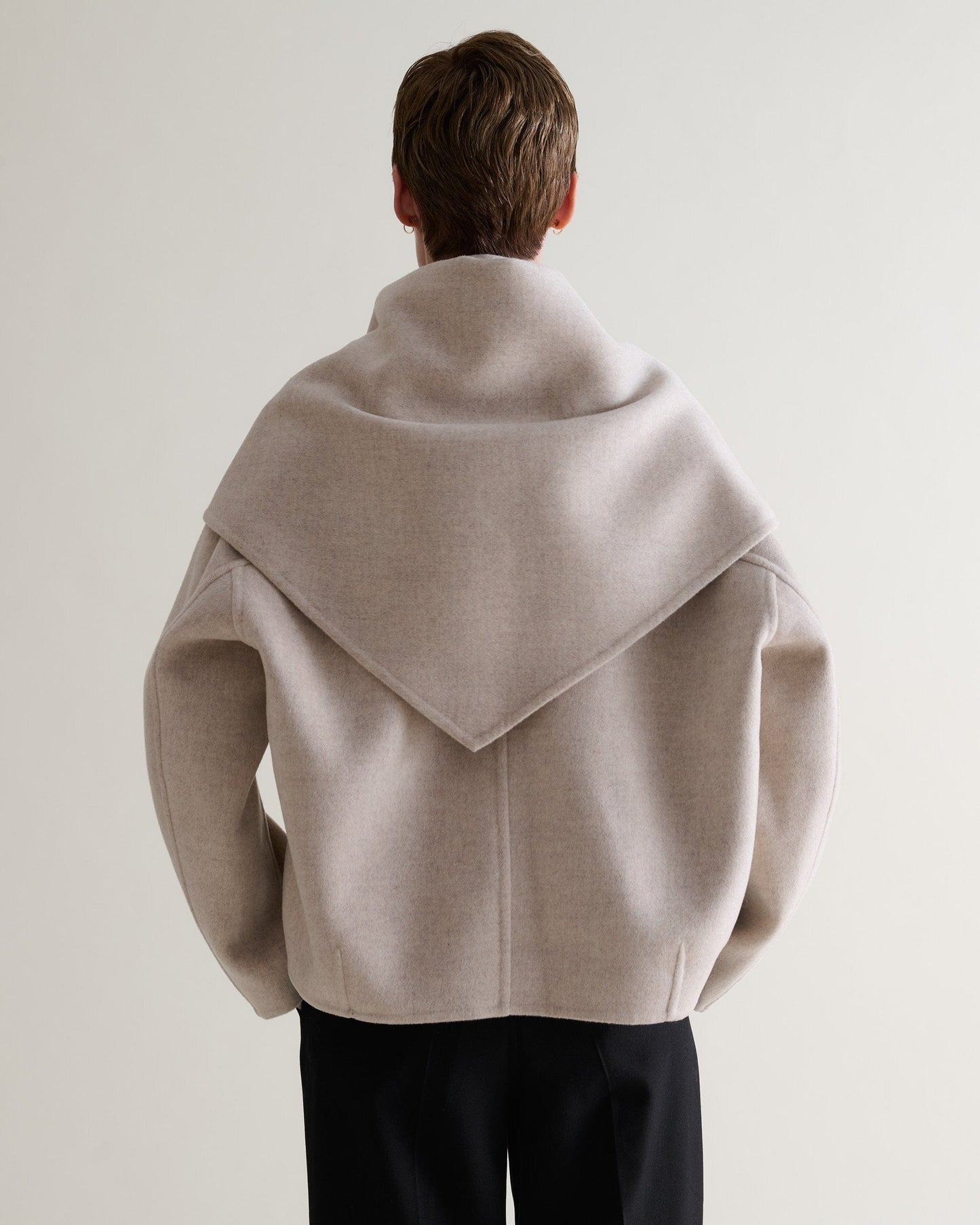 Women's Cashmere Wool Double Faced Scarf Jacket - Twine-[colour]-[size]-Rise &amp; Fall