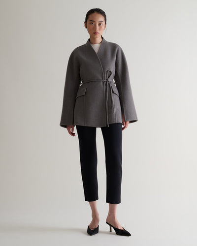 Women's Cashmere Wool Sculptural Jacket - Fawn-[colour]-[size]-Rise &amp; Fall