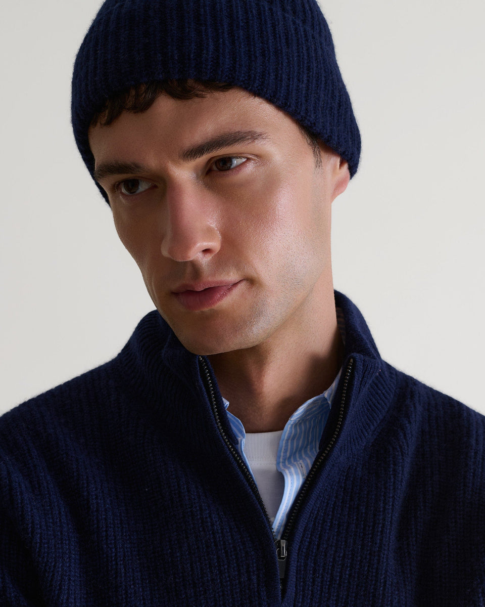 Men's Beanie & Scarf Set - Indigo