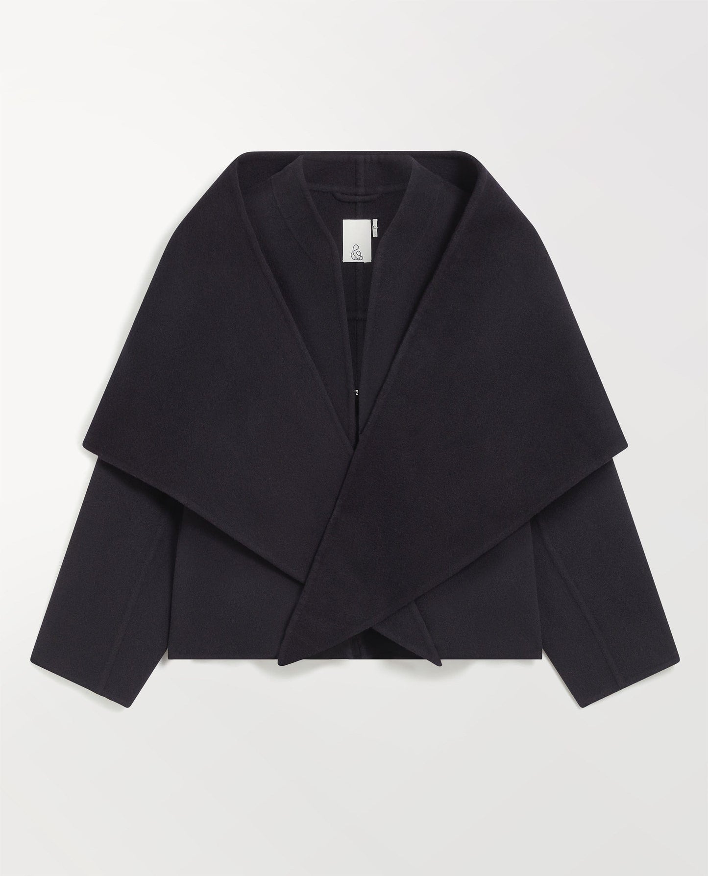 Women's Cashmere Wool Double Faced Scarf Jacket - Navy