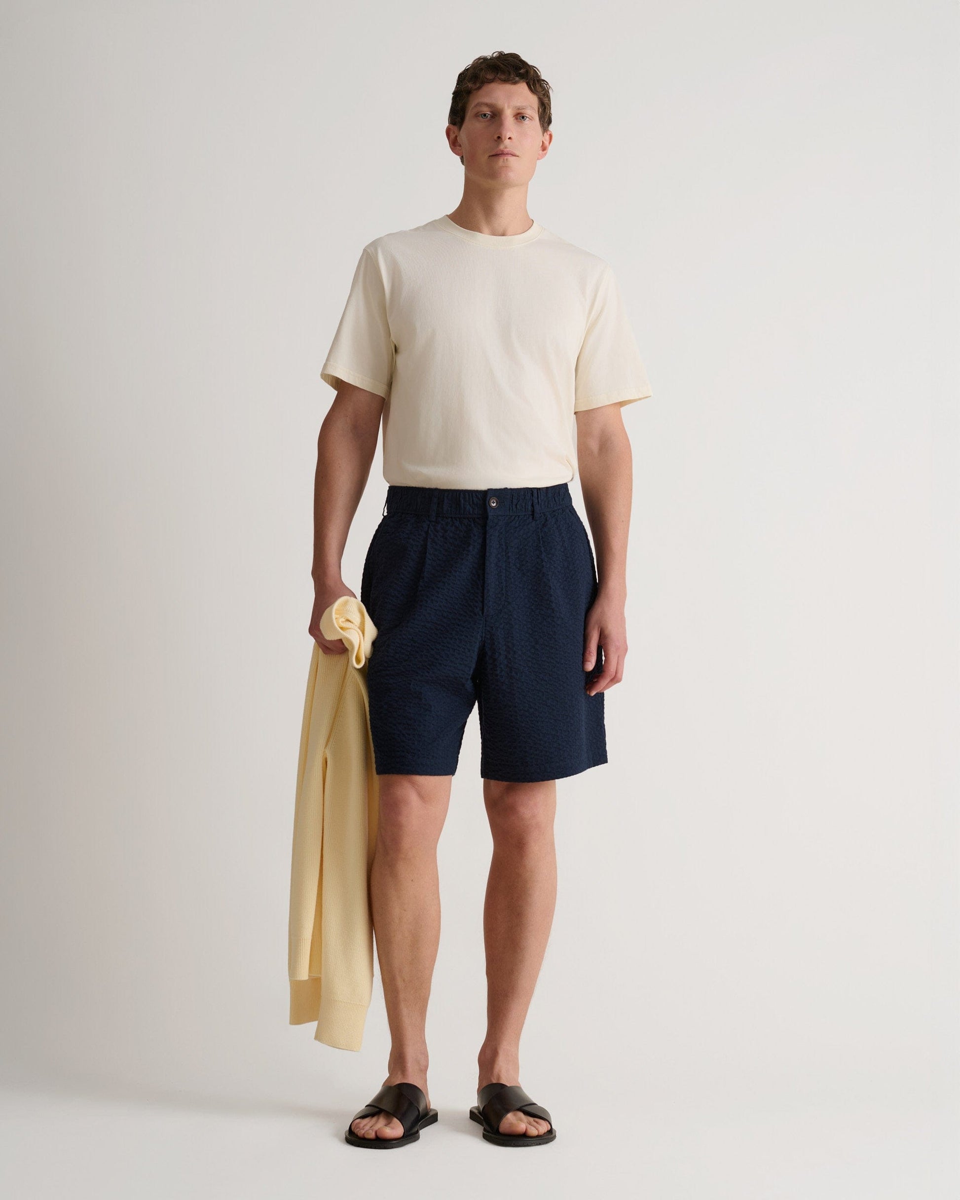 Men's Cotton Seersucker Short - Indigo