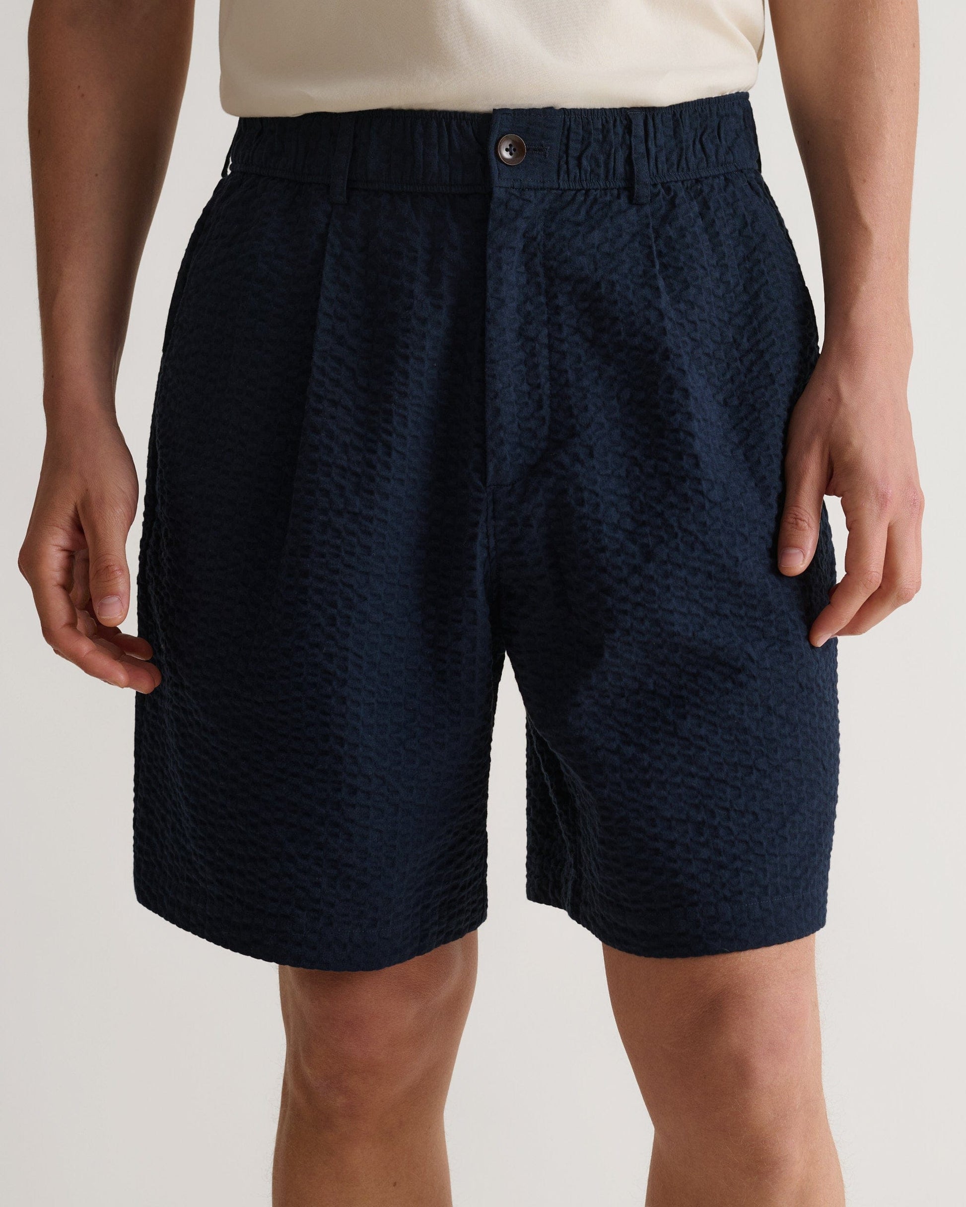 Men's Cotton Seersucker Short - Indigo