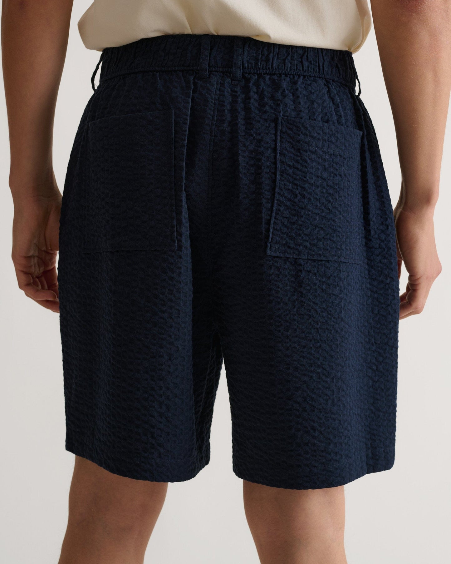 Men's Cotton Seersucker Short - Indigo