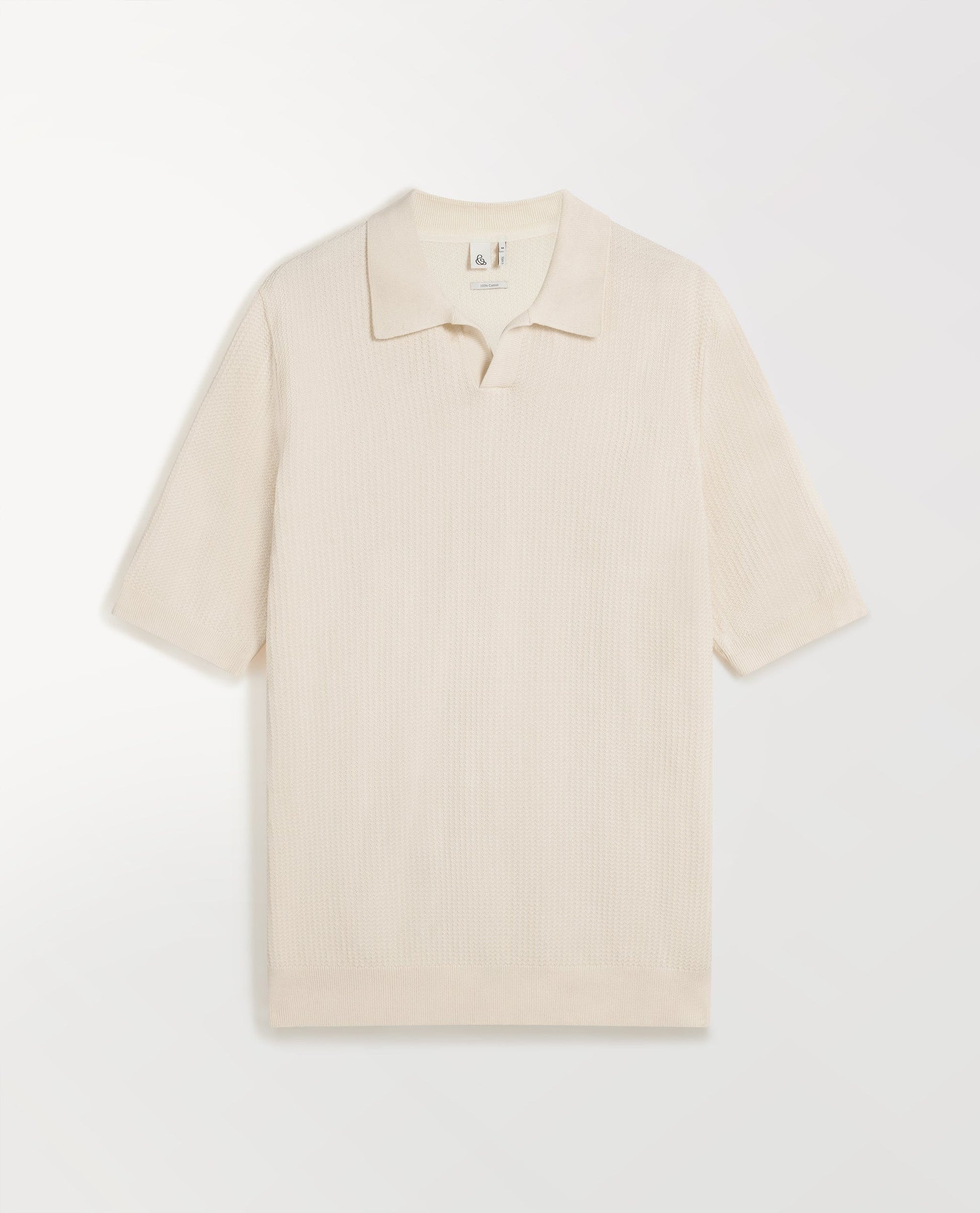 Men's Cotton Twist Pique Polo - Parchment