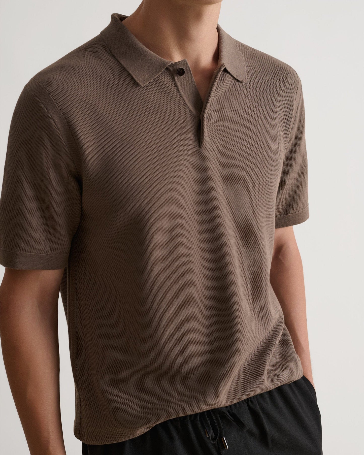 Men's Cotton Twist Pique Polo - Mole
