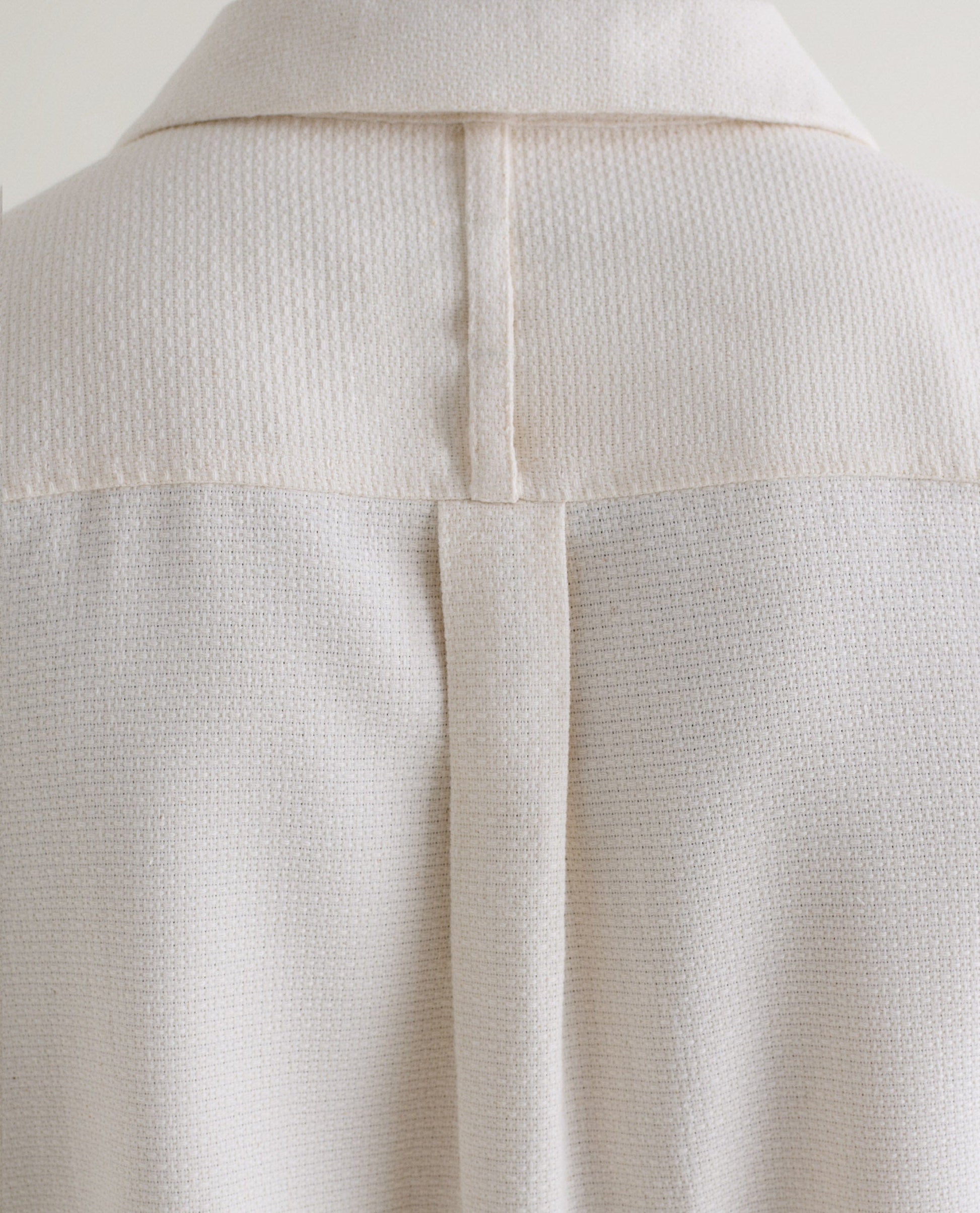 Men's Cotton Camp Collar Shirt - Ecru