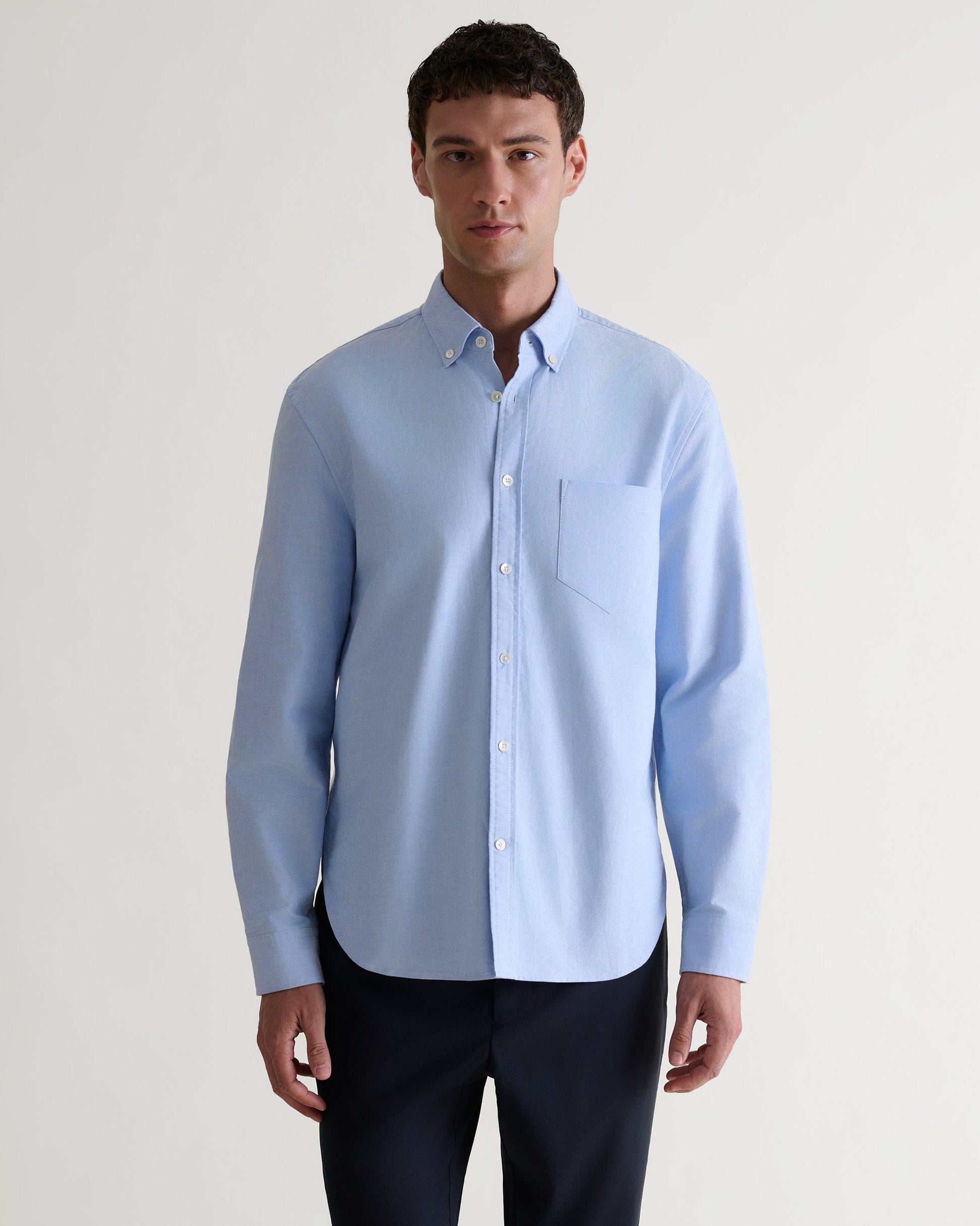 Men's Cotton Oxford Shirt - Light Blue
