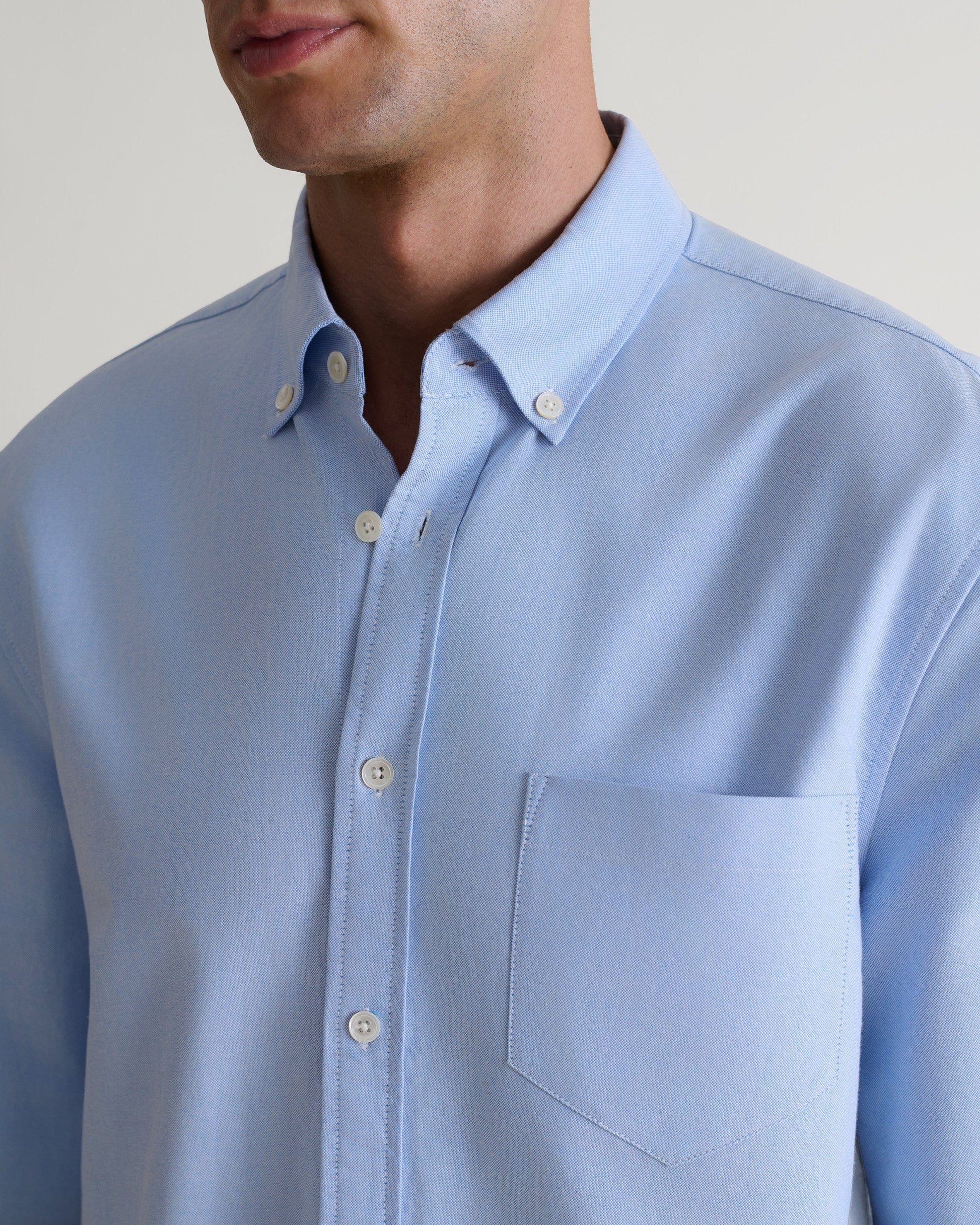 Men's Cotton Oxford Shirt - Light Blue