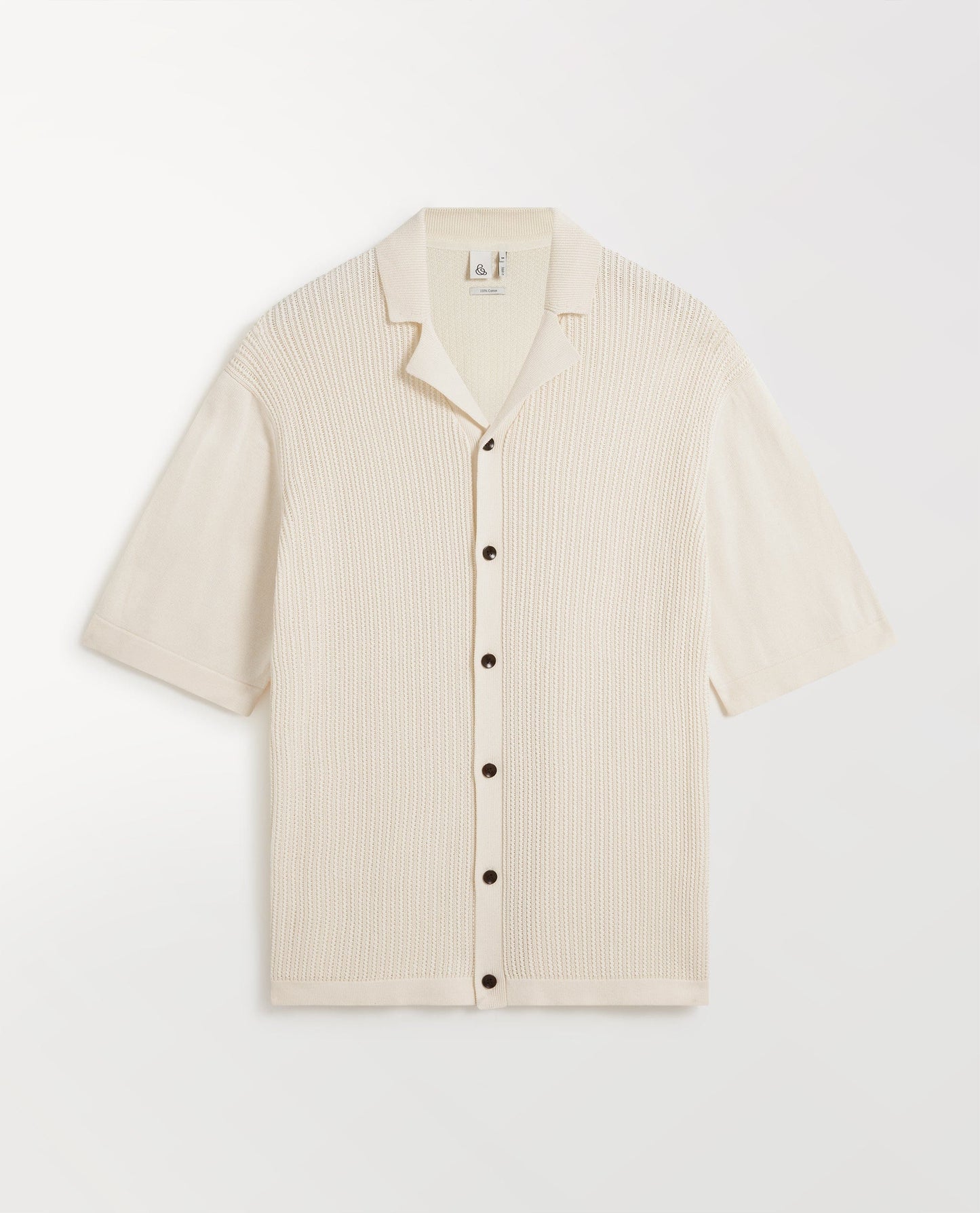 Men's Cotton Textured Knit Shirt - Parchment