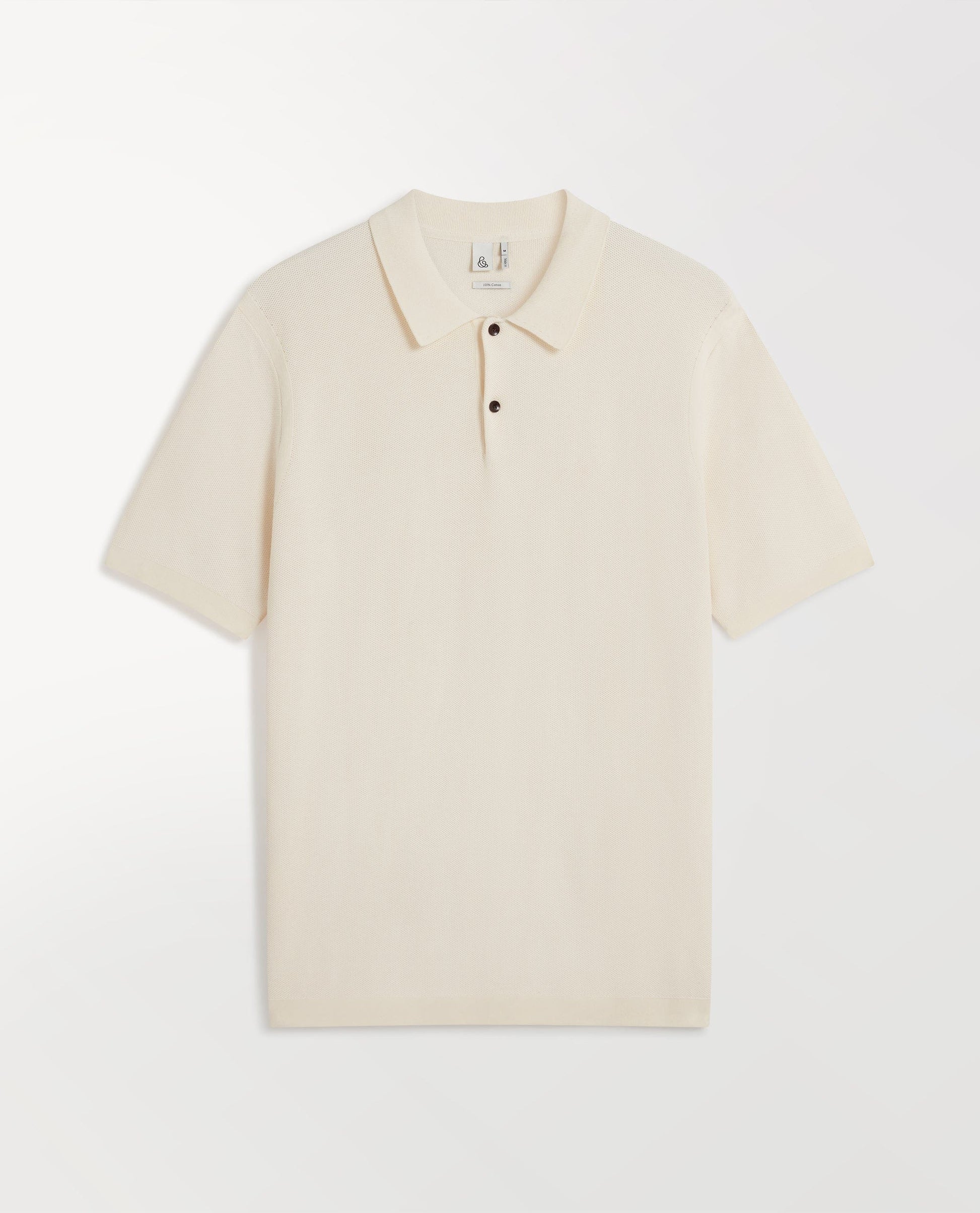 Men's Cotton Twist Pique Polo - Parchment