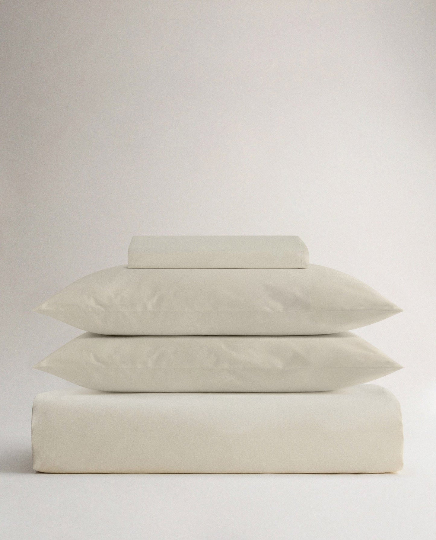 image 1 of 4 showing Rise & Fall's Crisp & Cool duvet set, colour: buttermilk fabric: percale cotton