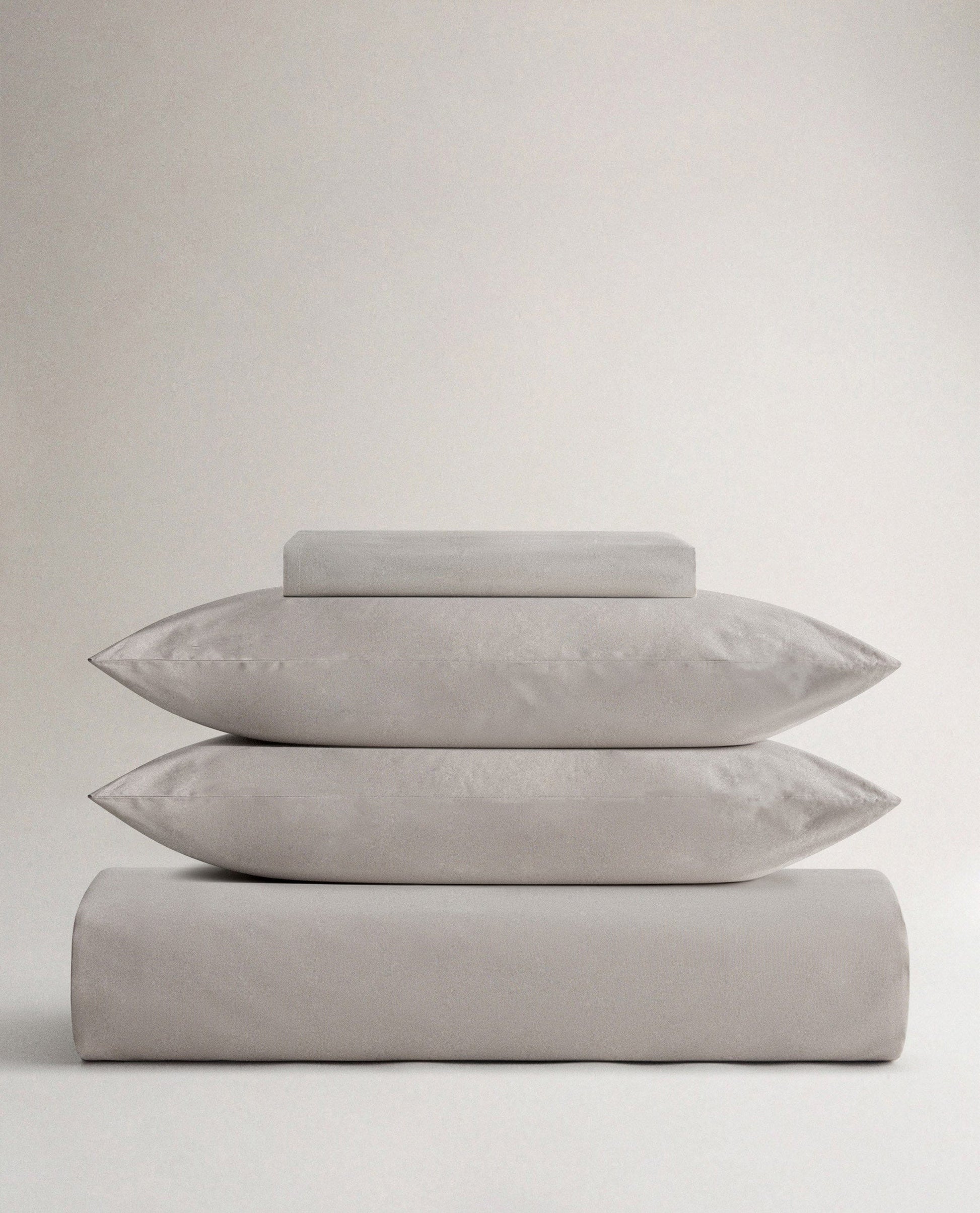 image 1 of 5 showing Rise & Fall's pebble crisp & cool duvet set in percale cotton