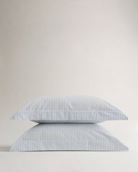 The Crisp & Cool Organic Luxury Oxford Pillowcase Set - Blue Stripe Ticking