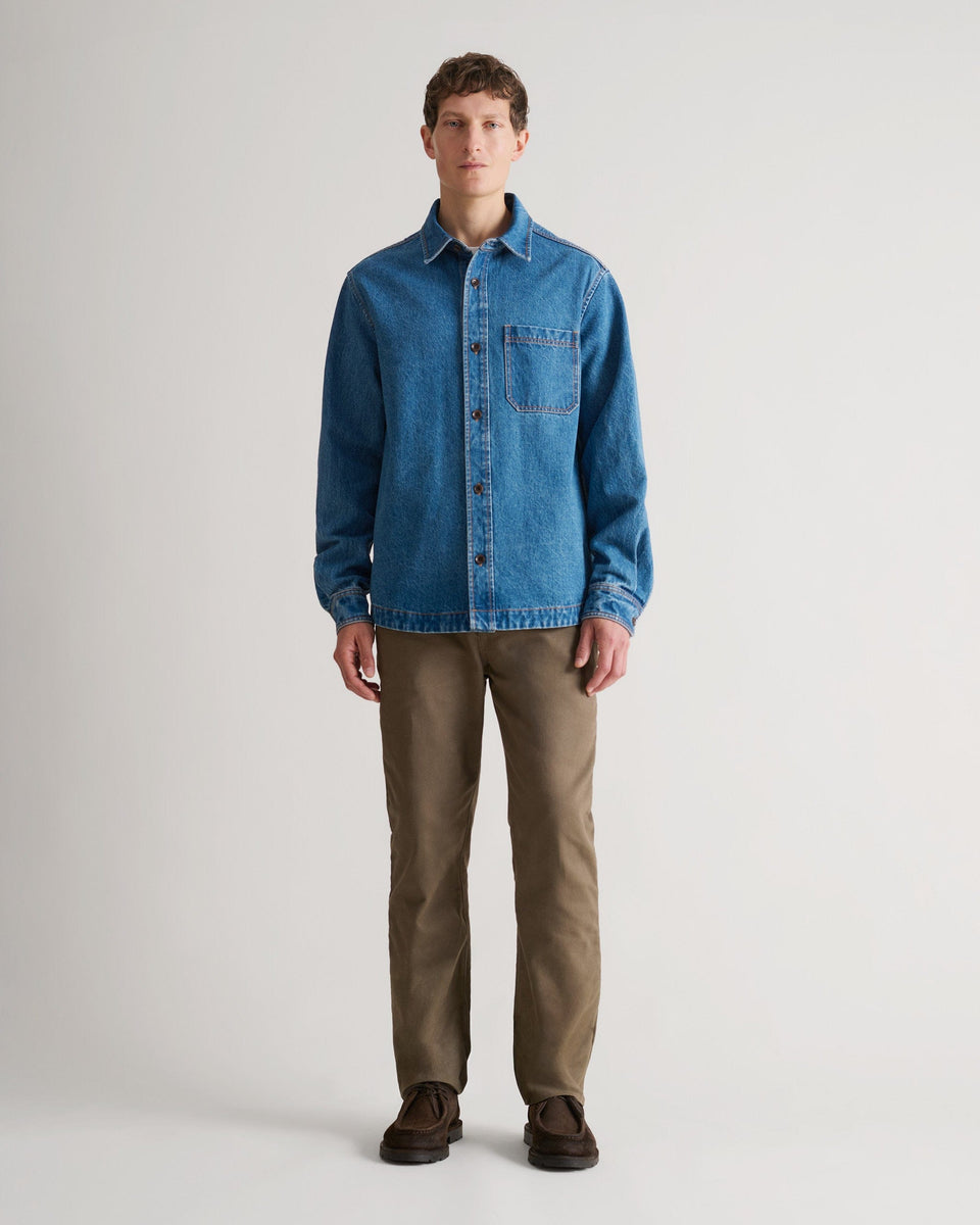 Men's Denim Overshirt - Blue Rinse