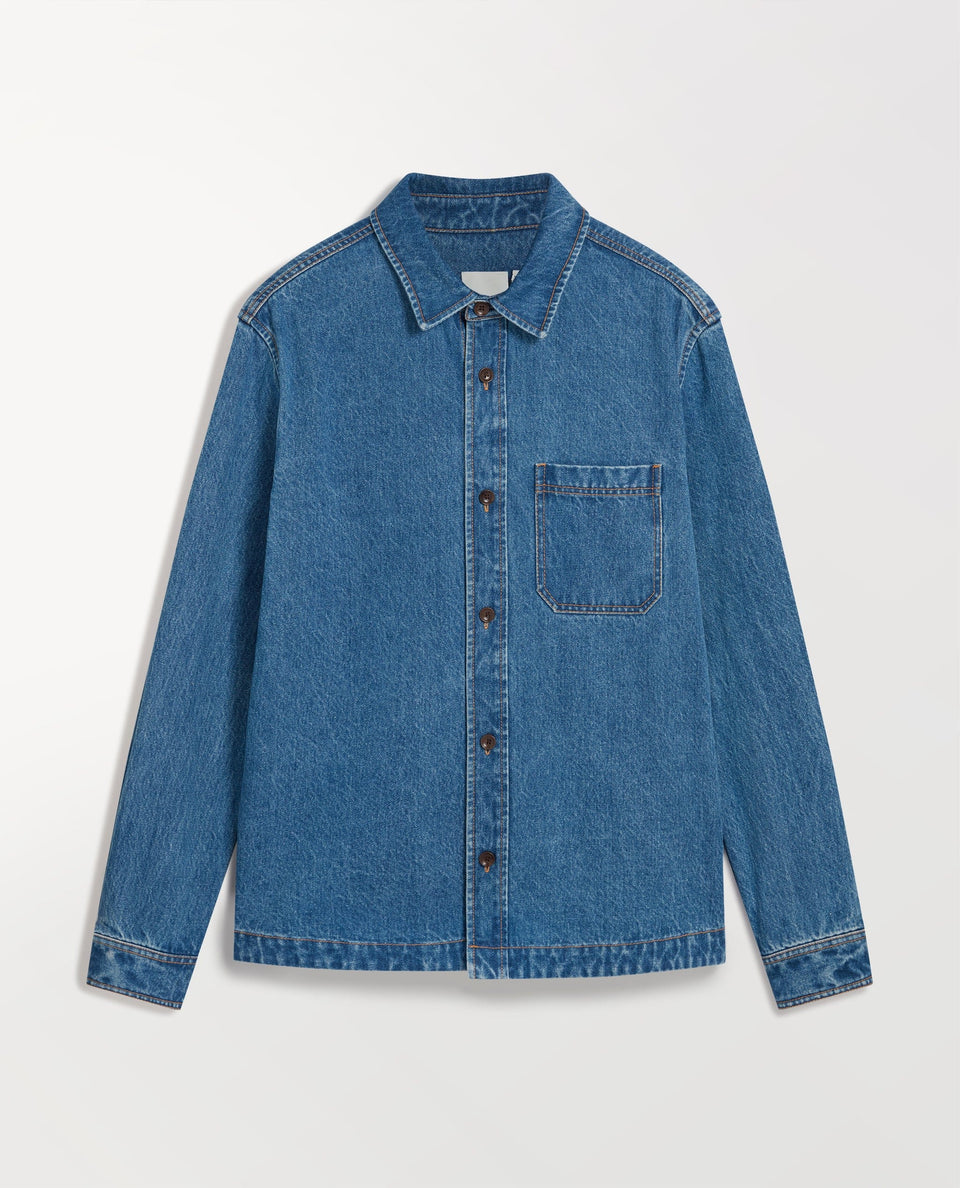 Men's Denim Overshirt - Blue Rinse