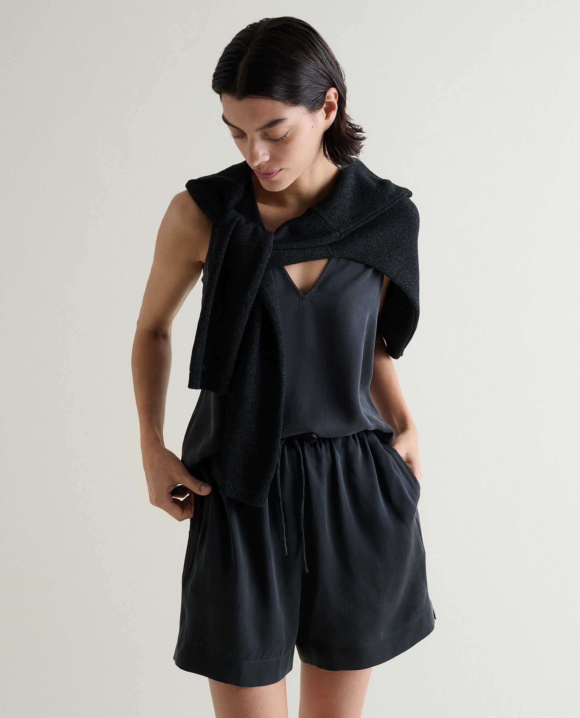 Women's Easy-Silk Sleeveless Top - Black
