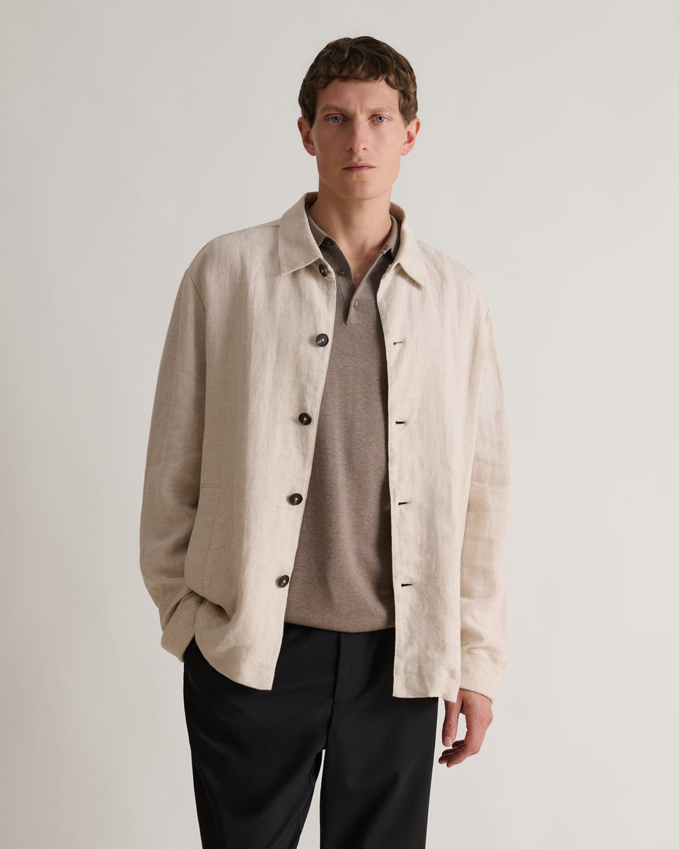 Men's European Flax™ Linen Relaxed Suit Jacket - Natural