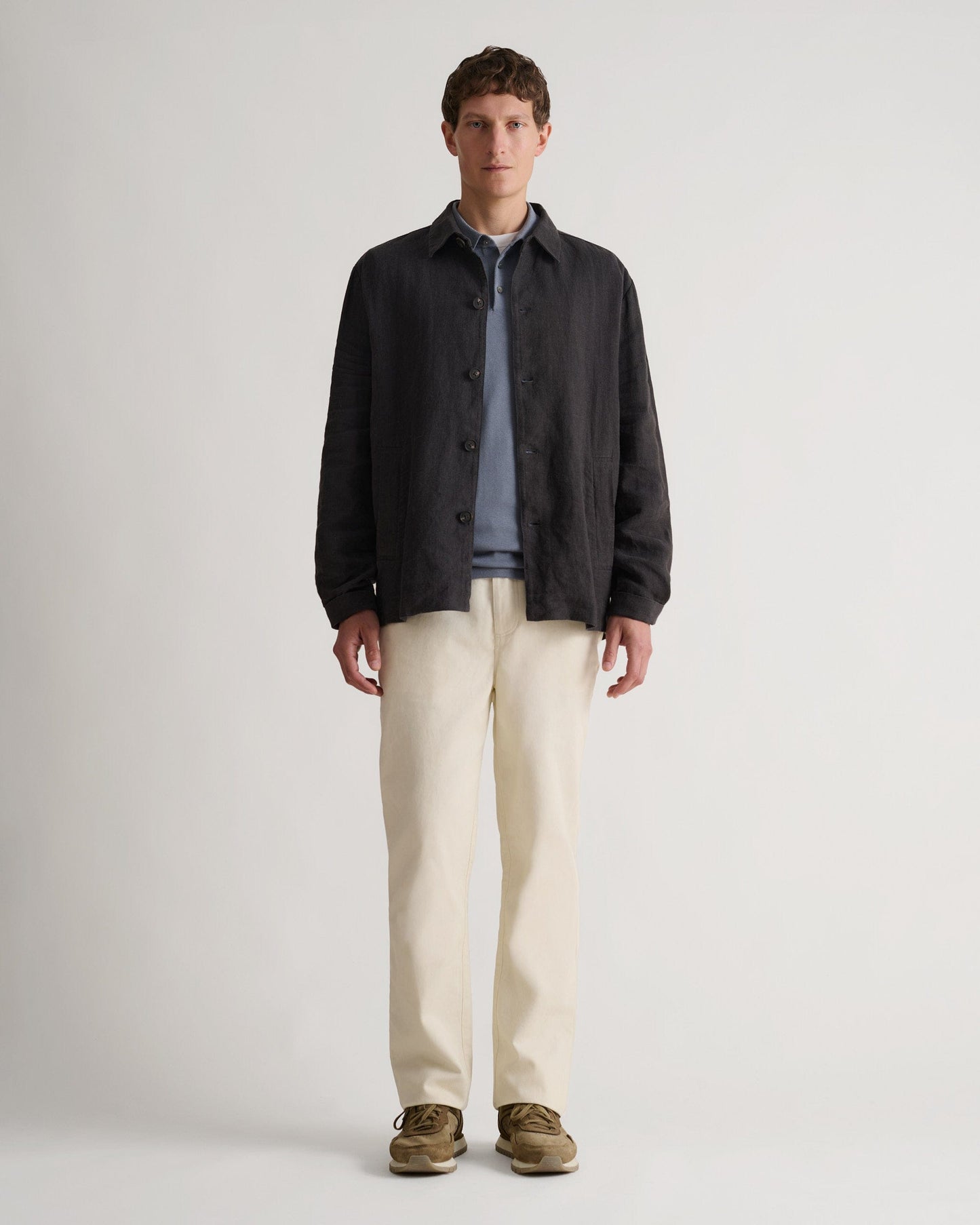 Men's European Flax™ Linen Relaxed Suit Jacket - Smoke