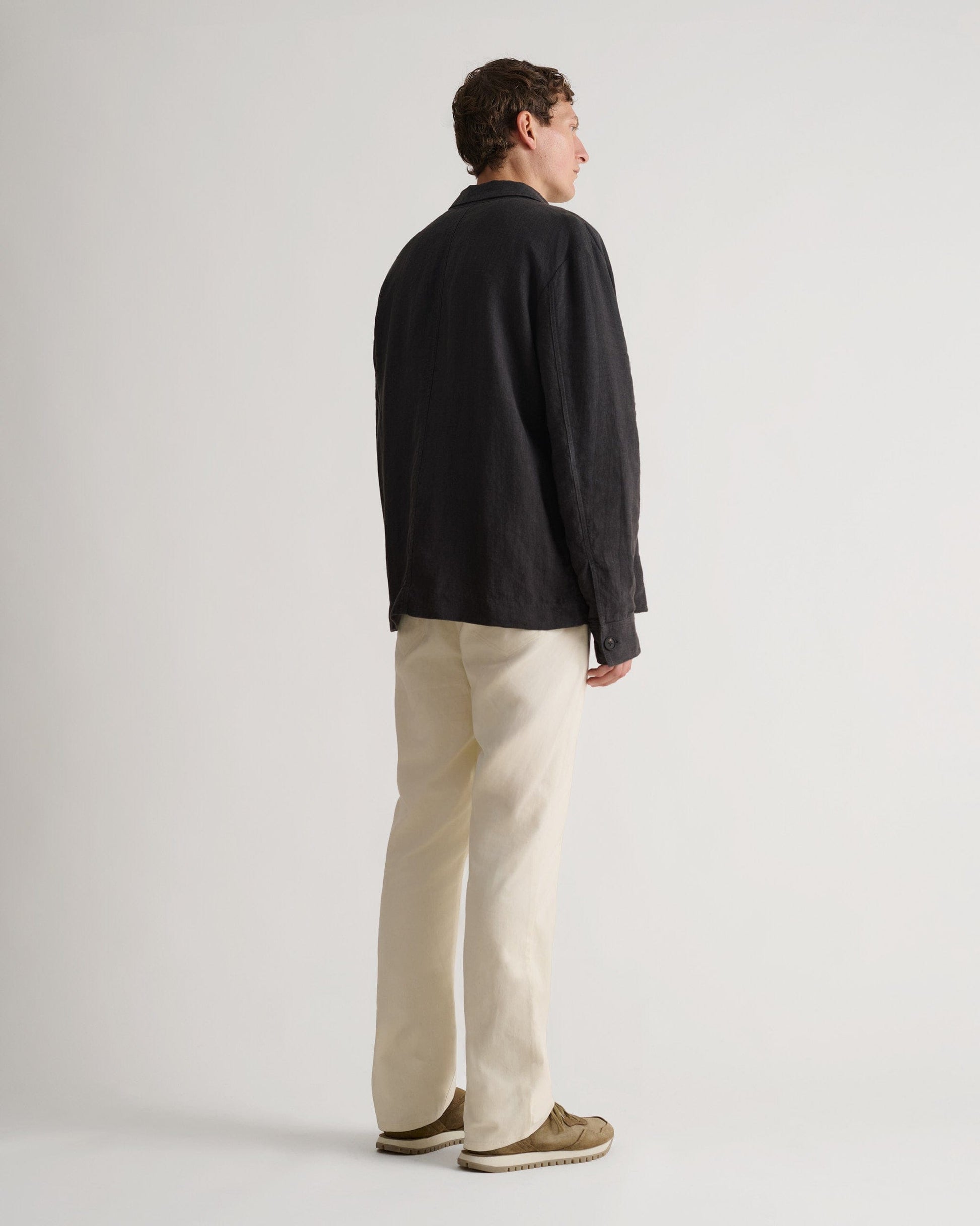 Men's European Flax™ Linen Relaxed Suit Jacket - Smoke