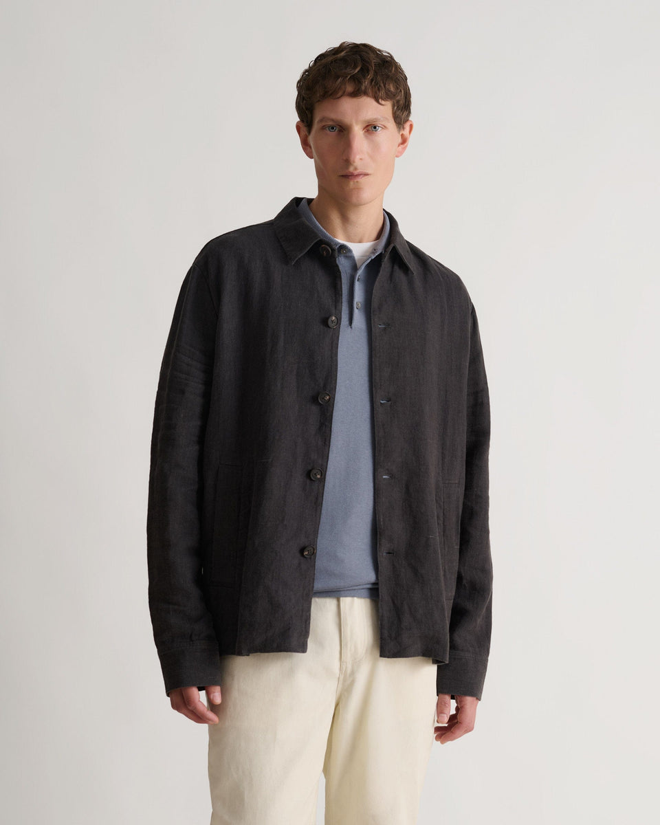 Men's European Flax™ Linen Relaxed Suit Jacket - Smoke