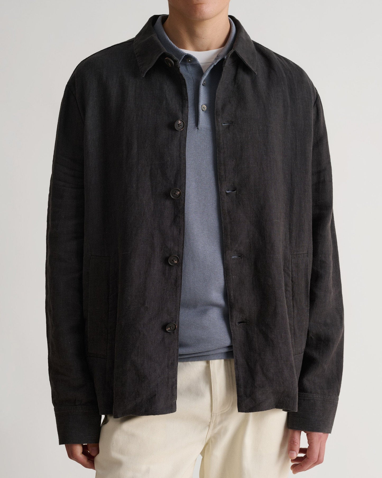 Men's European Flax™ Linen Relaxed Suit Jacket - Smoke