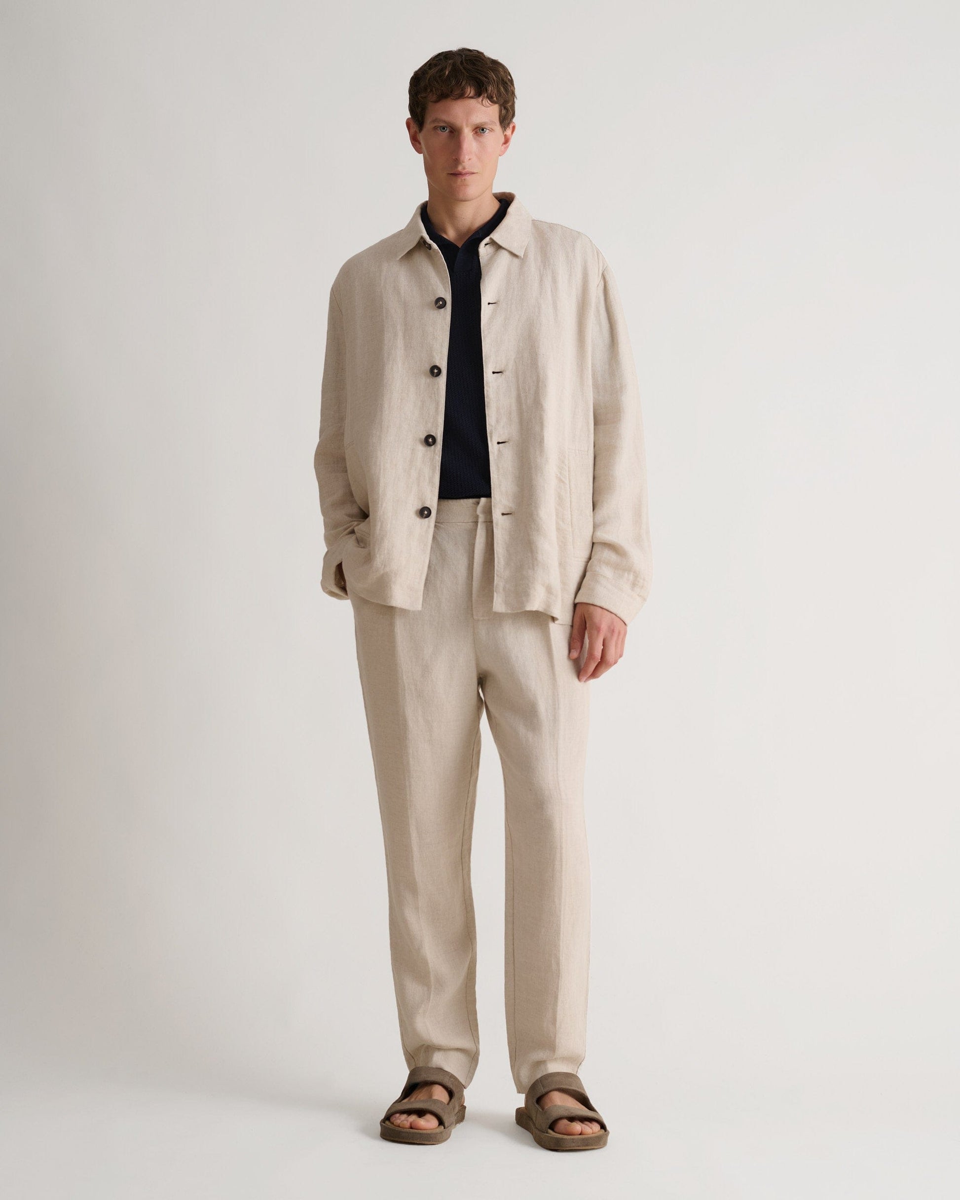 Men's European Flax™ Linen Suit Trousers - Natural