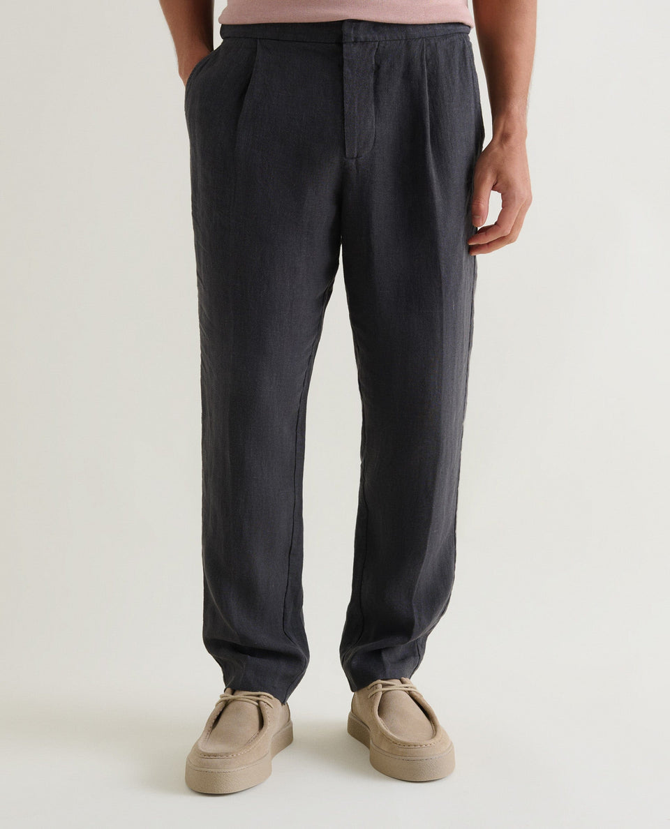 Men's European Flax™ Linen Suit Trousers - Smoke