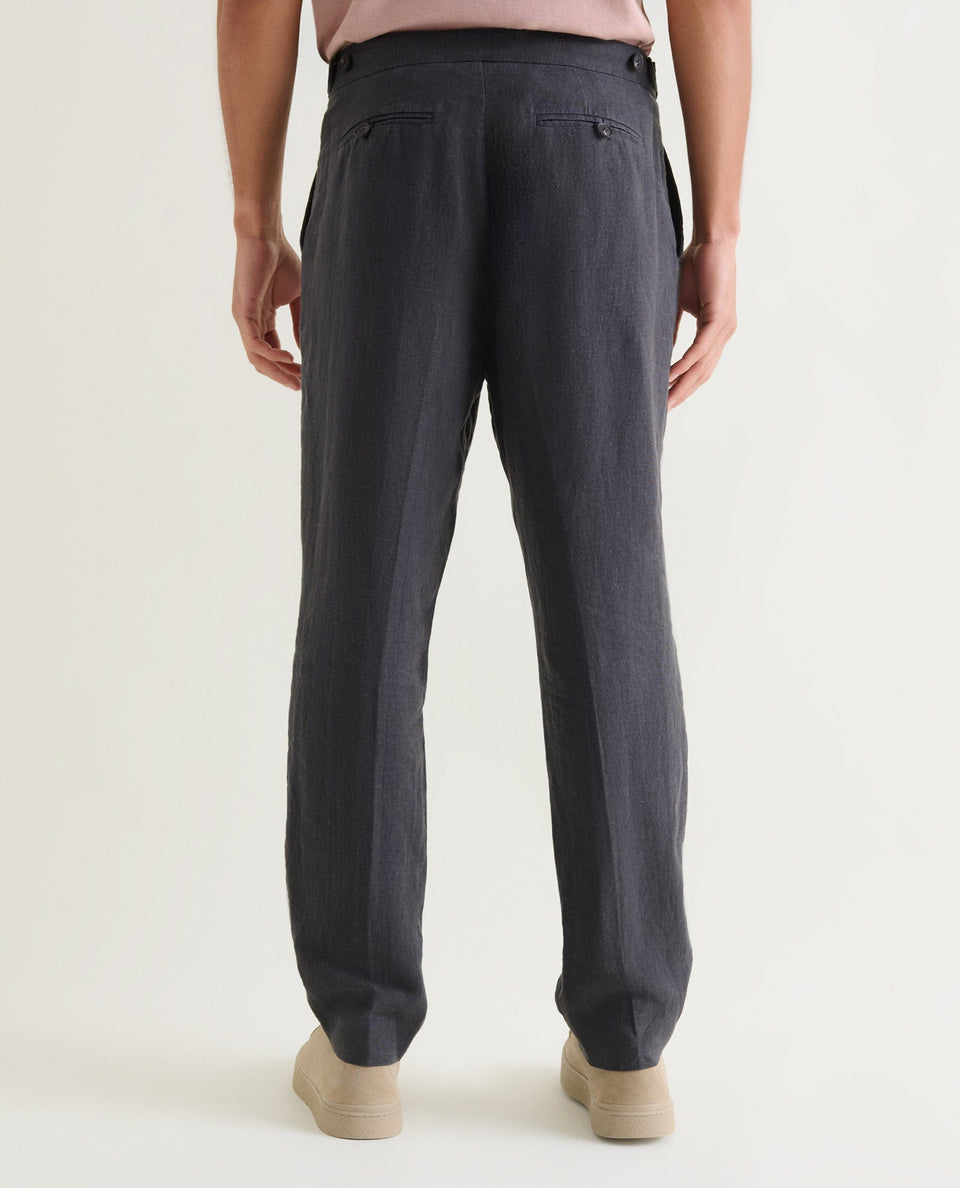 Men's European Flax™ Linen Suit Trousers - Smoke
