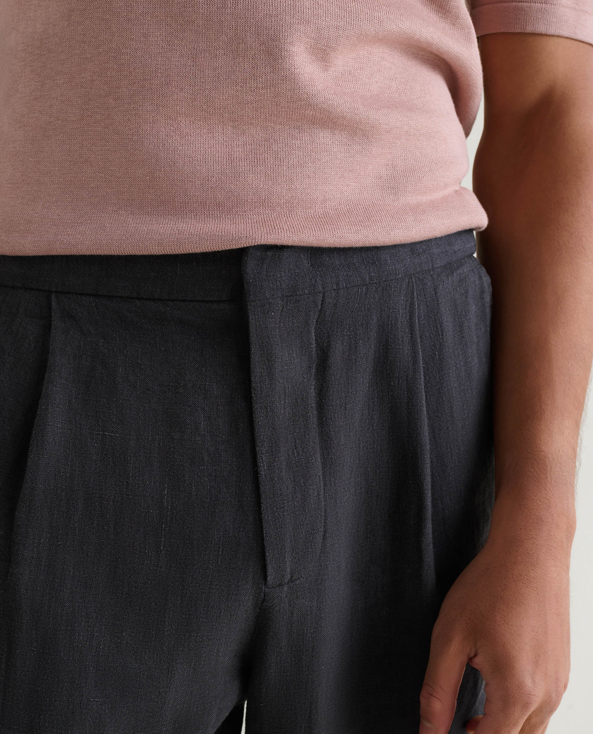 Men's European Flax™ Linen Suit Trousers - Smoke